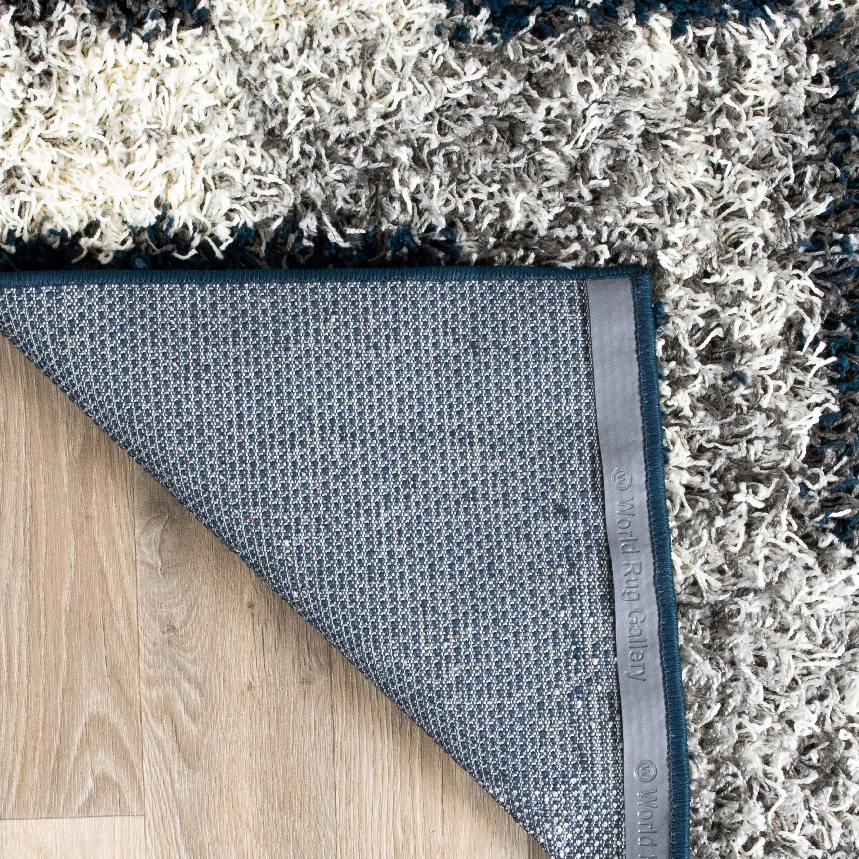 World Rug Gallery Distressed Modern Boxes Plush Shag Area Rug