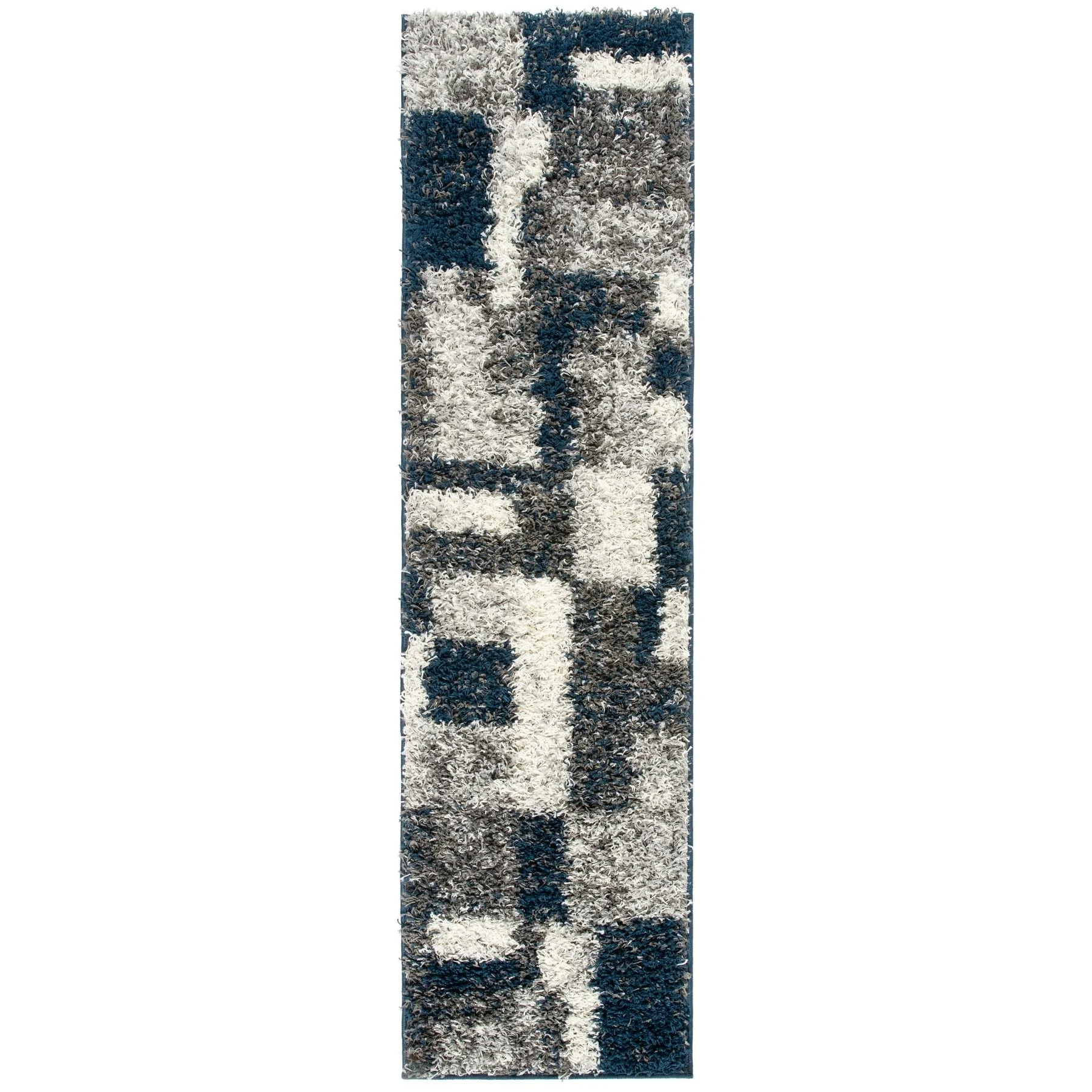 World Rug Gallery Distressed Modern Boxes Plush Shag Area Rug