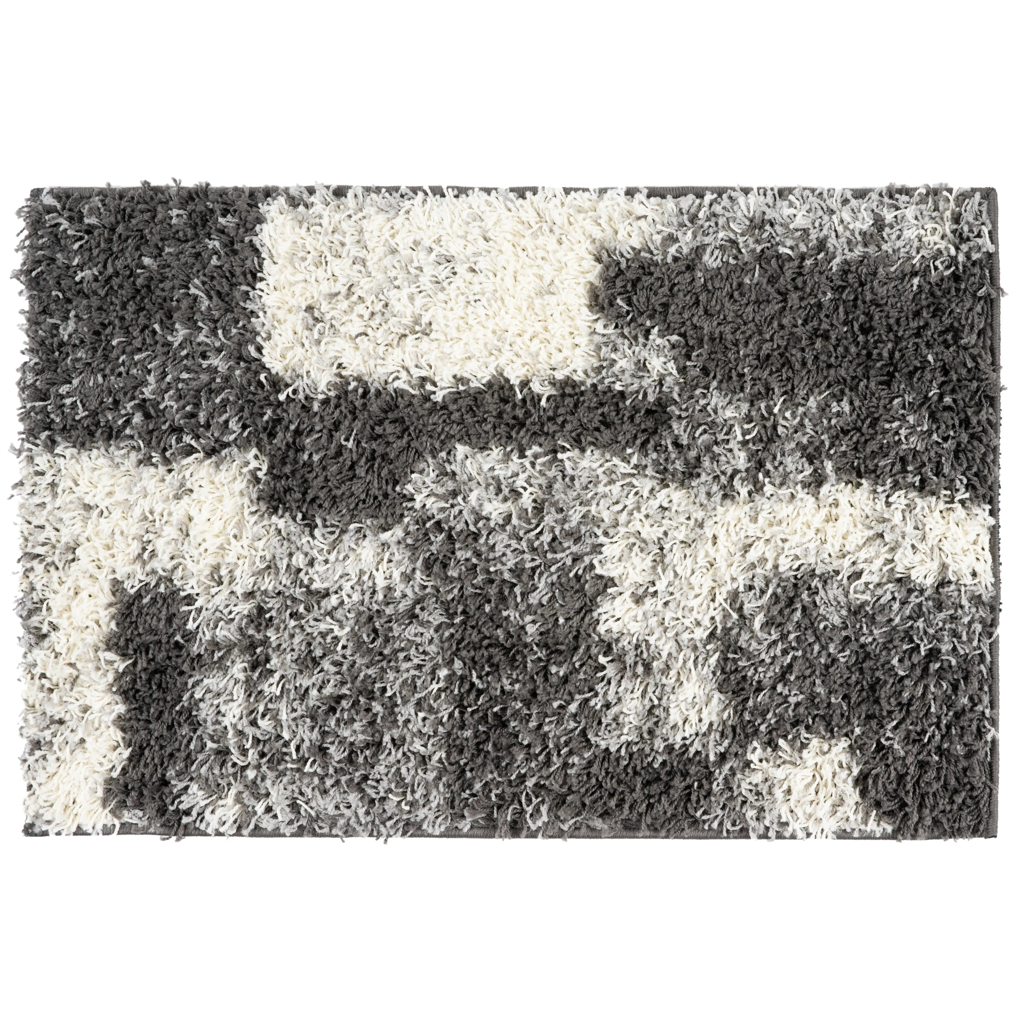 World Rug Gallery Distressed Modern Boxes Plush Shag Area Rug