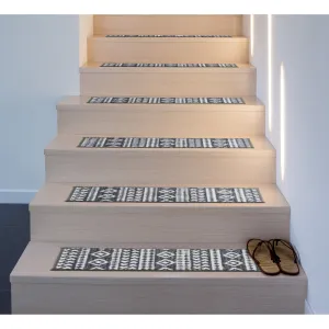 World Rug Gallery Geometric Bohemian Non-Slip Stair Treads