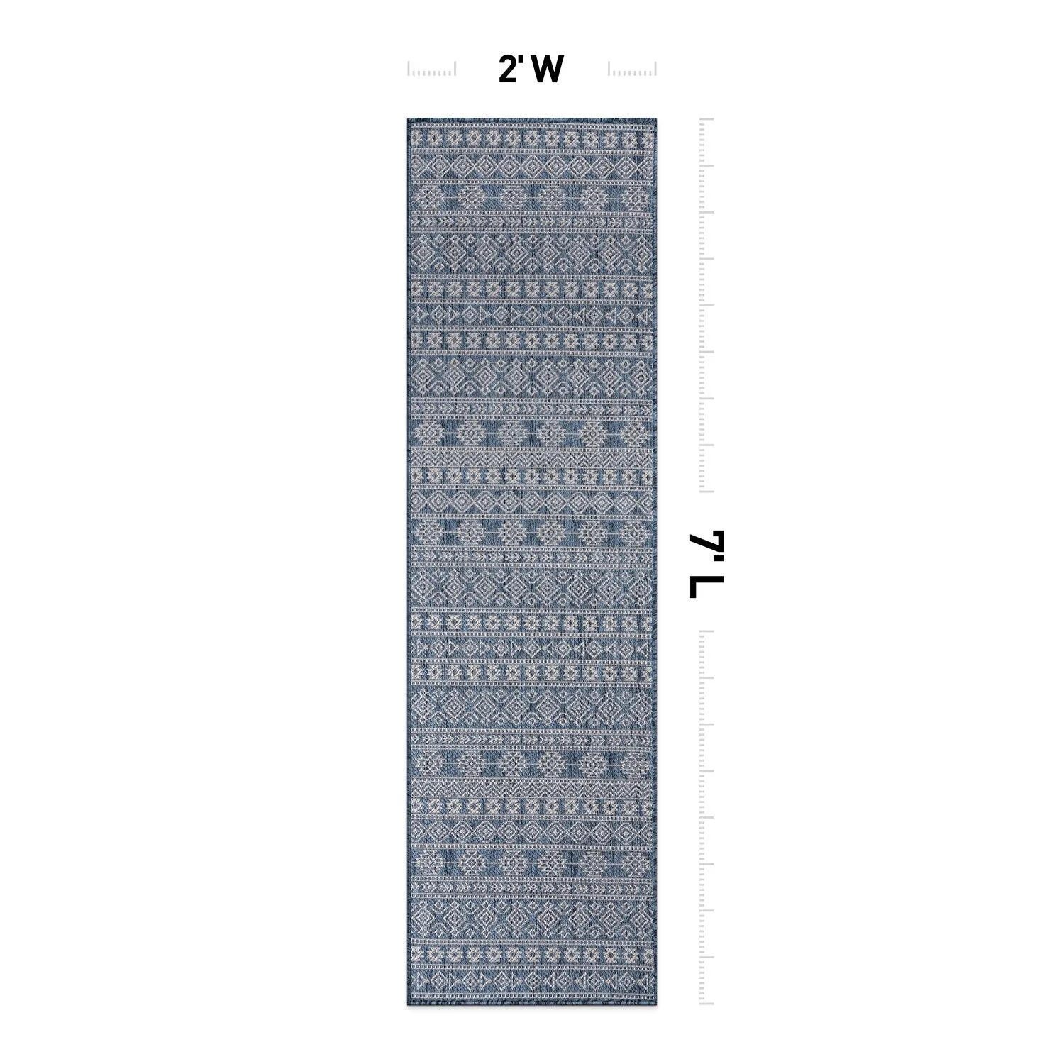 World Rug Gallery Geometric Boho Textured Flat Weave Indoor/Outdoor Area Rug