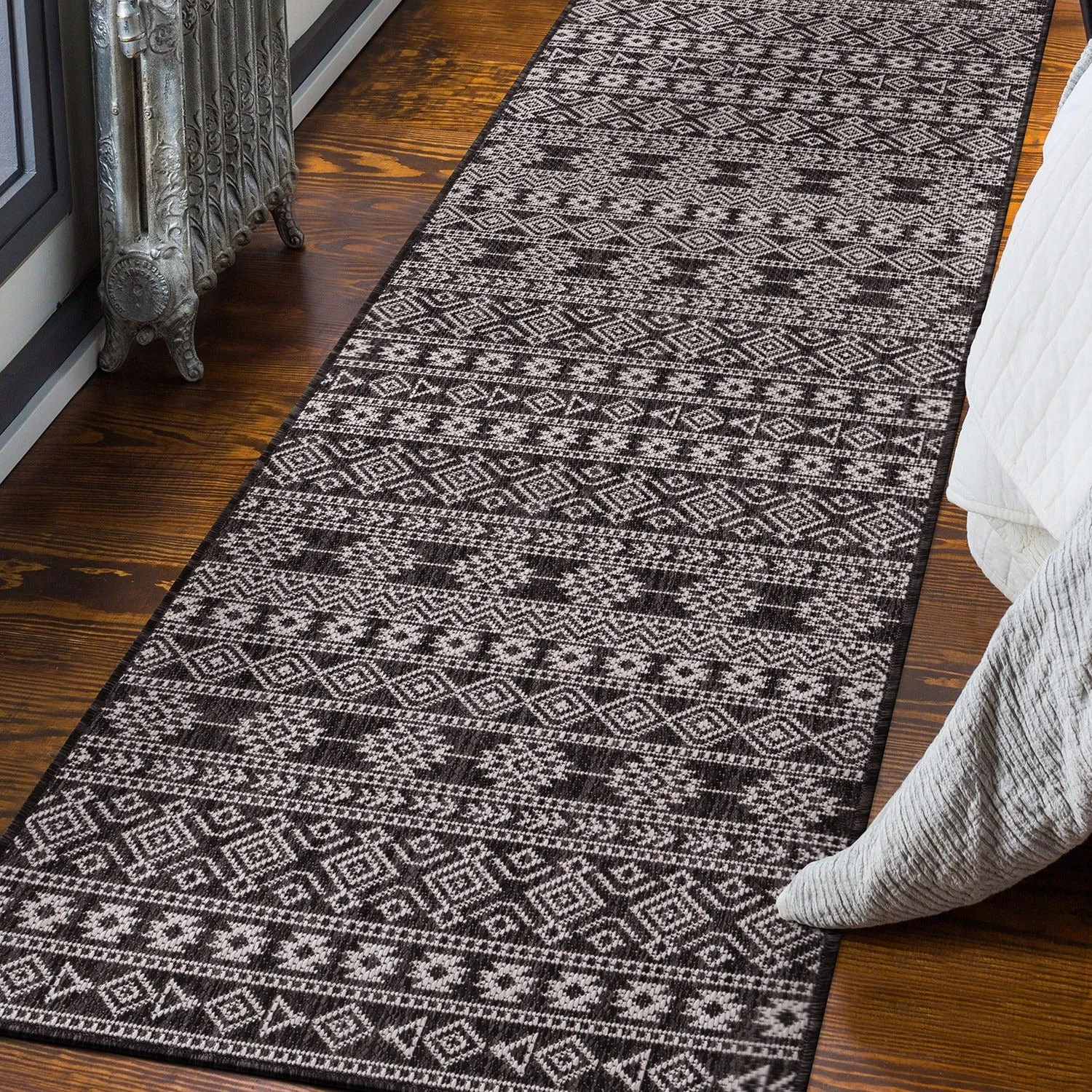 World Rug Gallery Geometric Boho Textured Flat Weave Indoor/Outdoor Area Rug