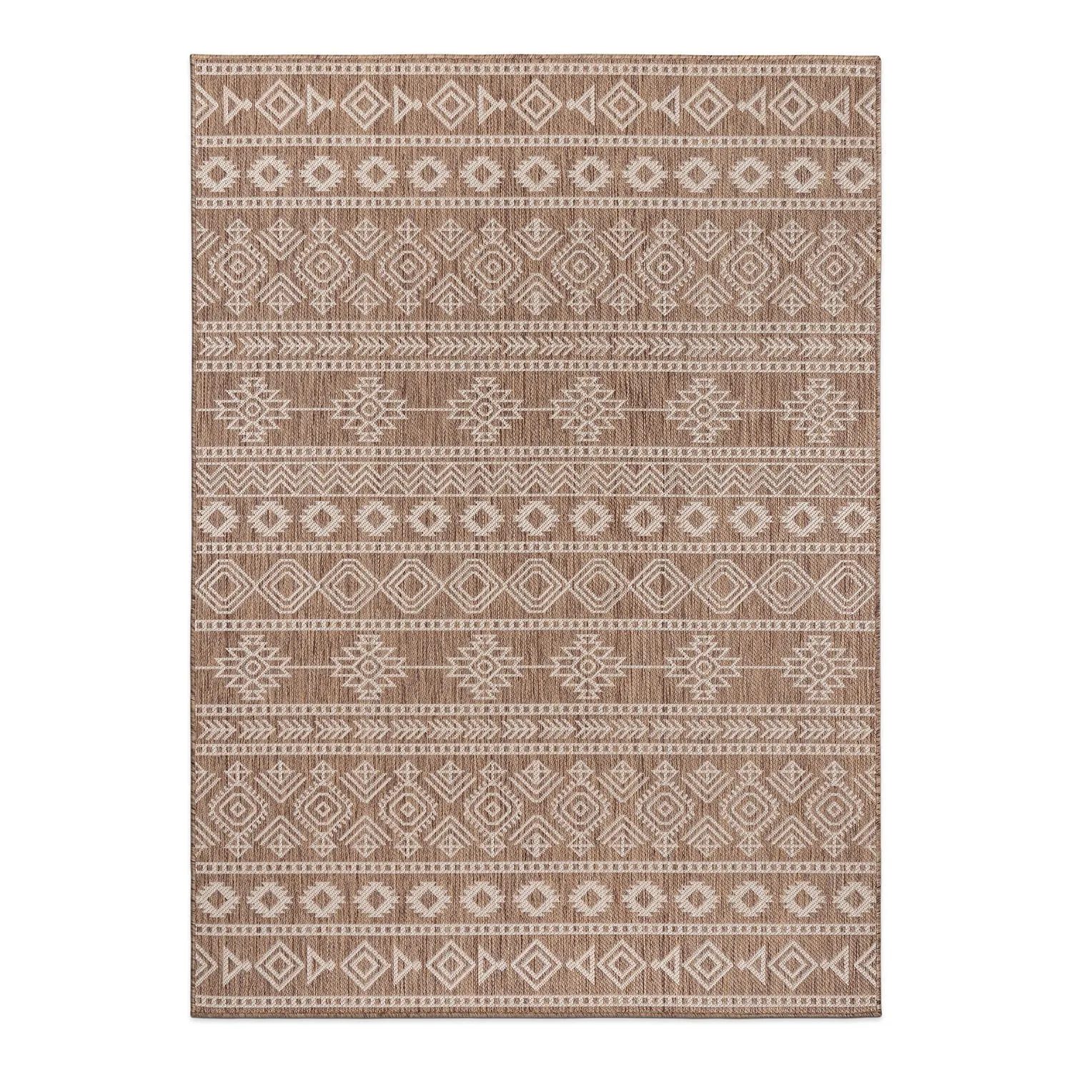 World Rug Gallery Geometric Boho Textured Flat Weave Indoor/Outdoor Area Rug