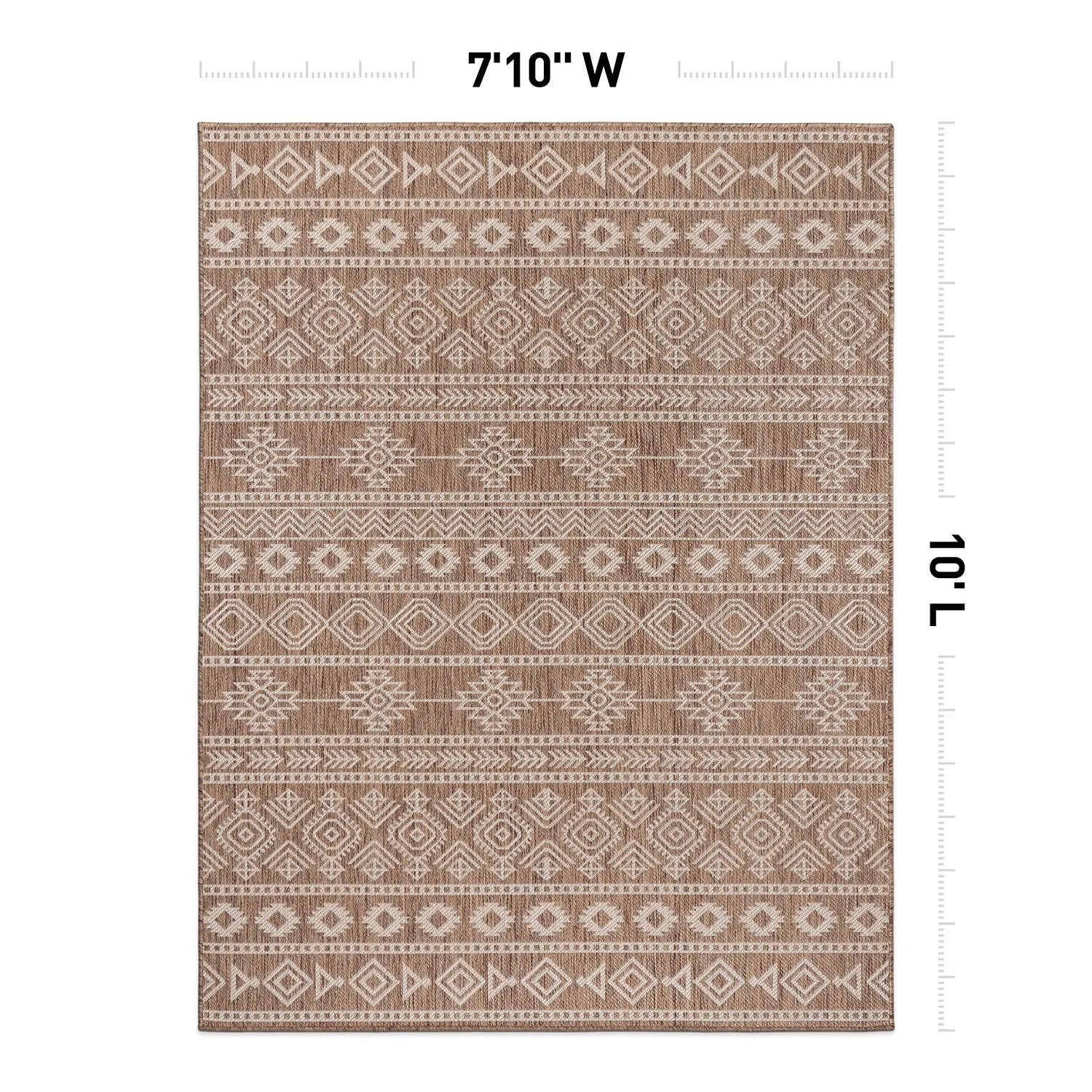 World Rug Gallery Geometric Boho Textured Flat Weave Indoor/Outdoor Area Rug