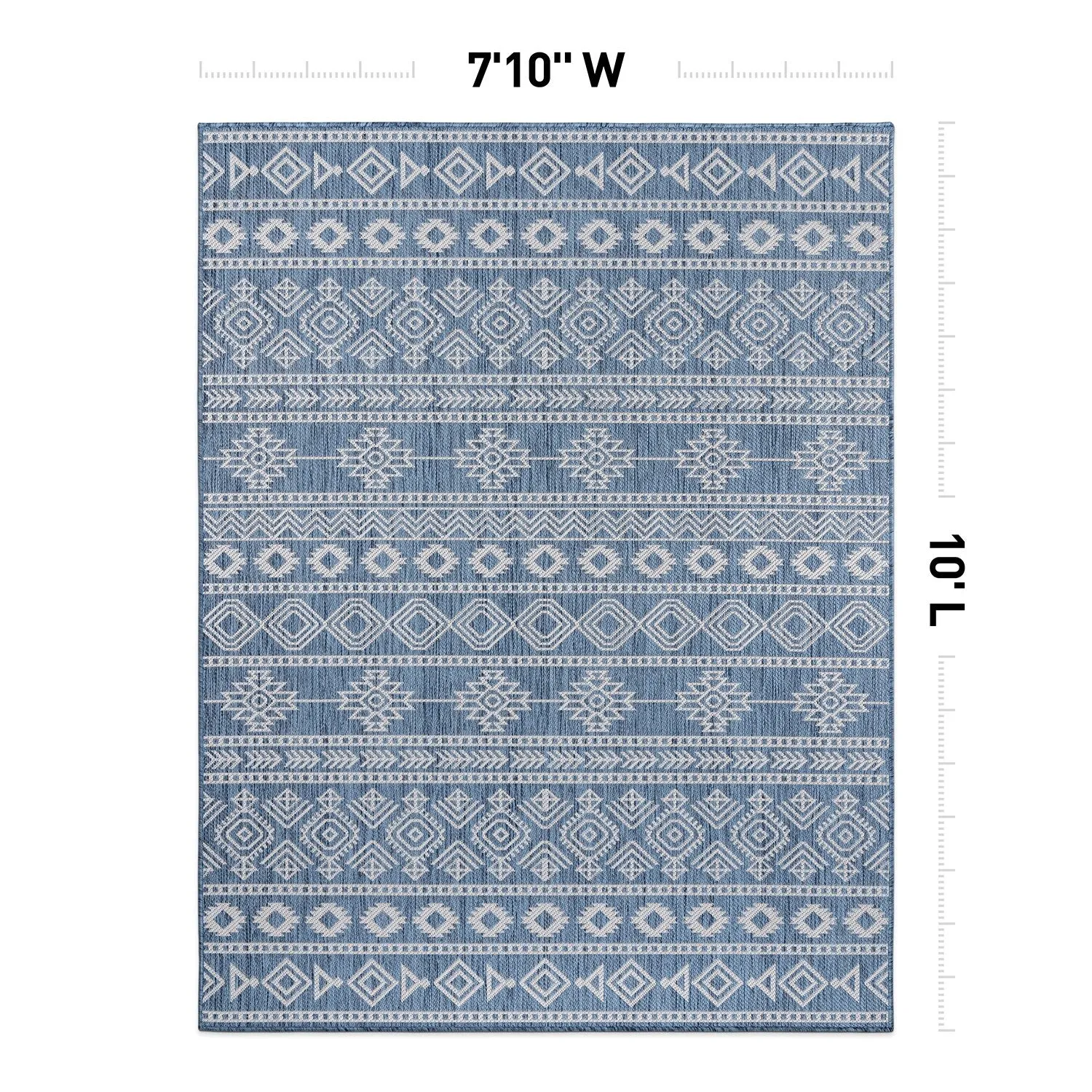 World Rug Gallery Geometric Boho Textured Flat Weave Indoor/Outdoor Area Rug