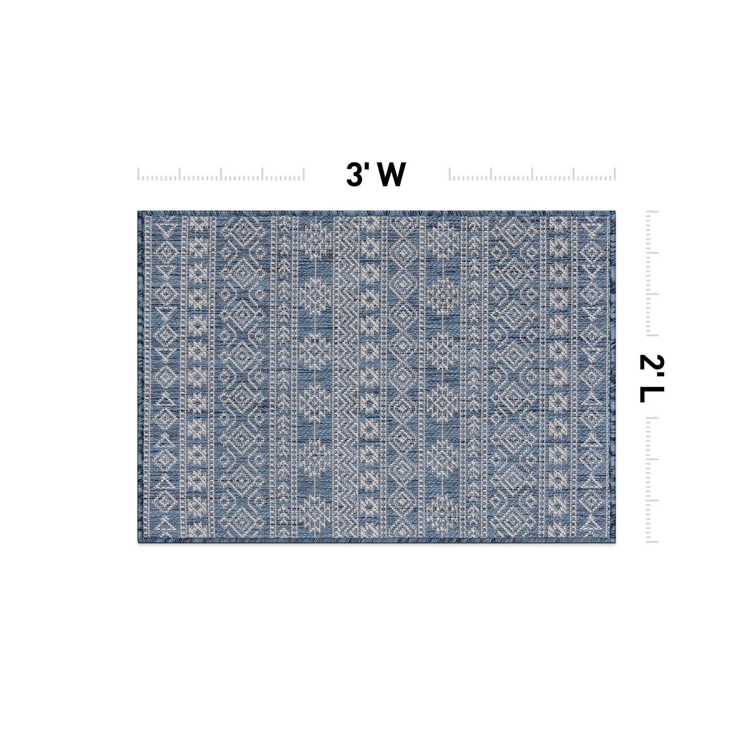 World Rug Gallery Geometric Boho Textured Flat Weave Indoor/Outdoor Area Rug