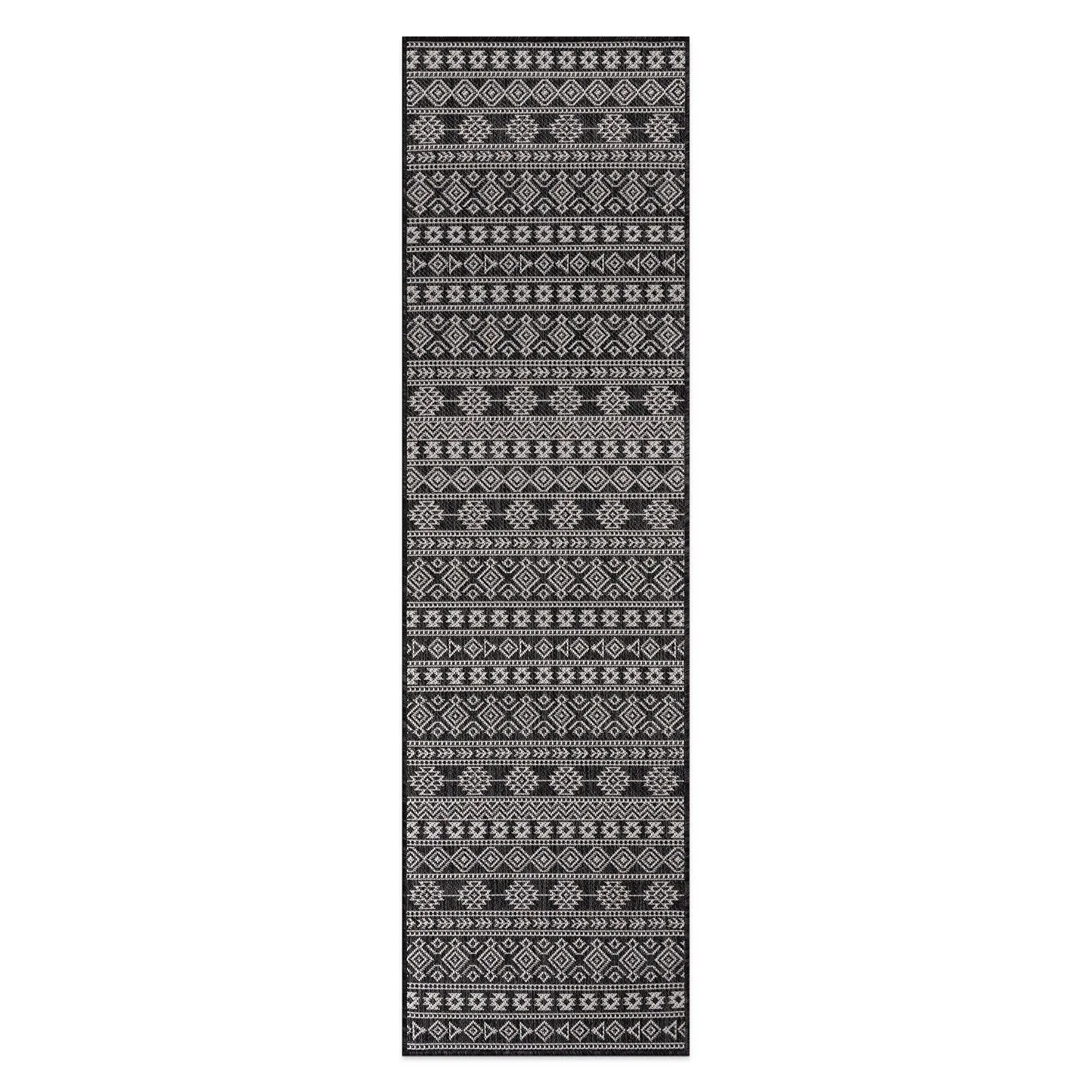 World Rug Gallery Geometric Boho Textured Flat Weave Indoor/Outdoor Area Rug
