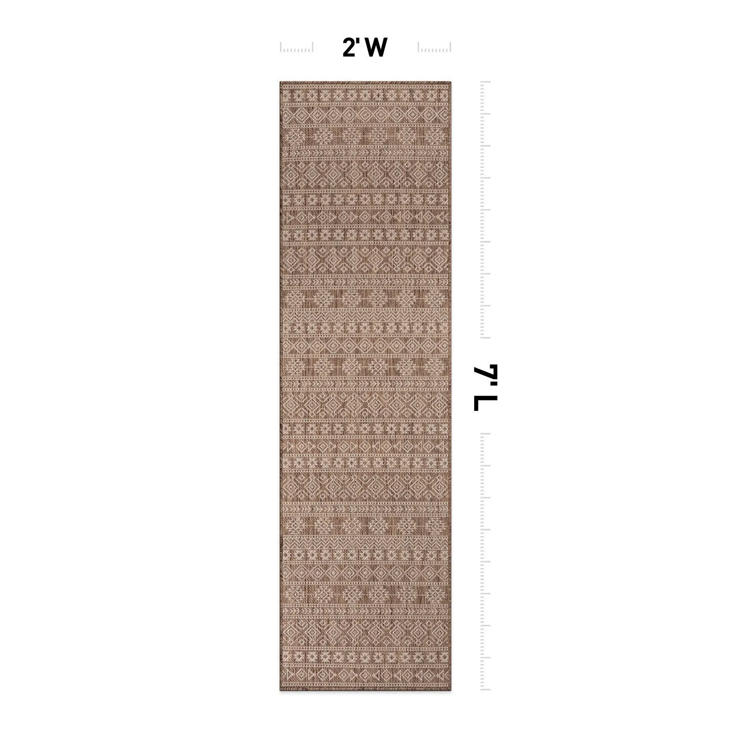 World Rug Gallery Geometric Boho Textured Flat Weave Indoor/Outdoor Area Rug