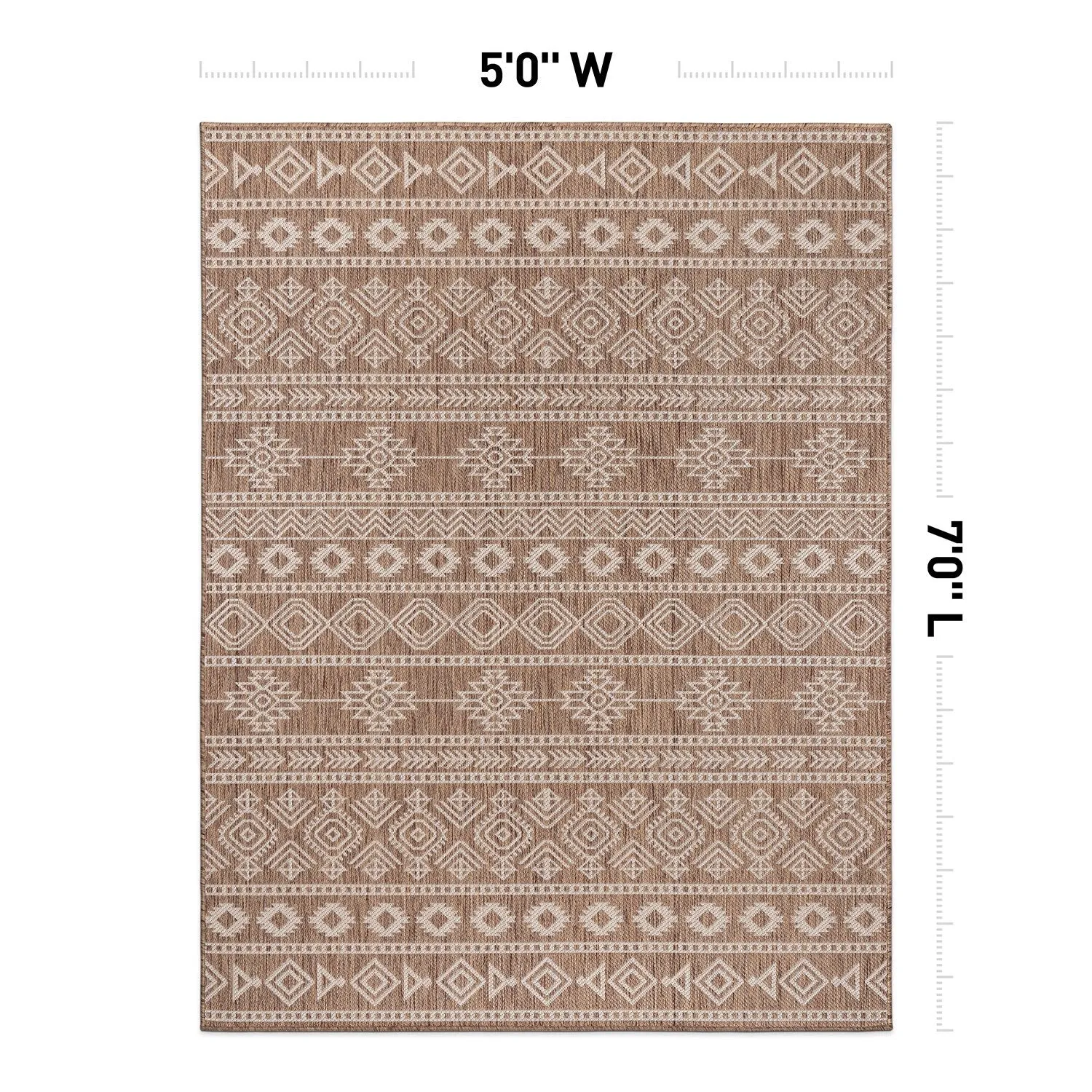 World Rug Gallery Geometric Boho Textured Flat Weave Indoor/Outdoor Area Rug