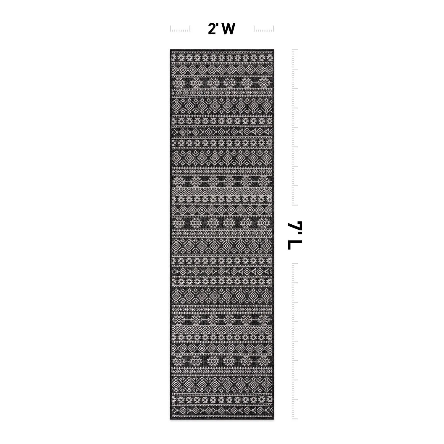World Rug Gallery Geometric Boho Textured Flat Weave Indoor/Outdoor Area Rug
