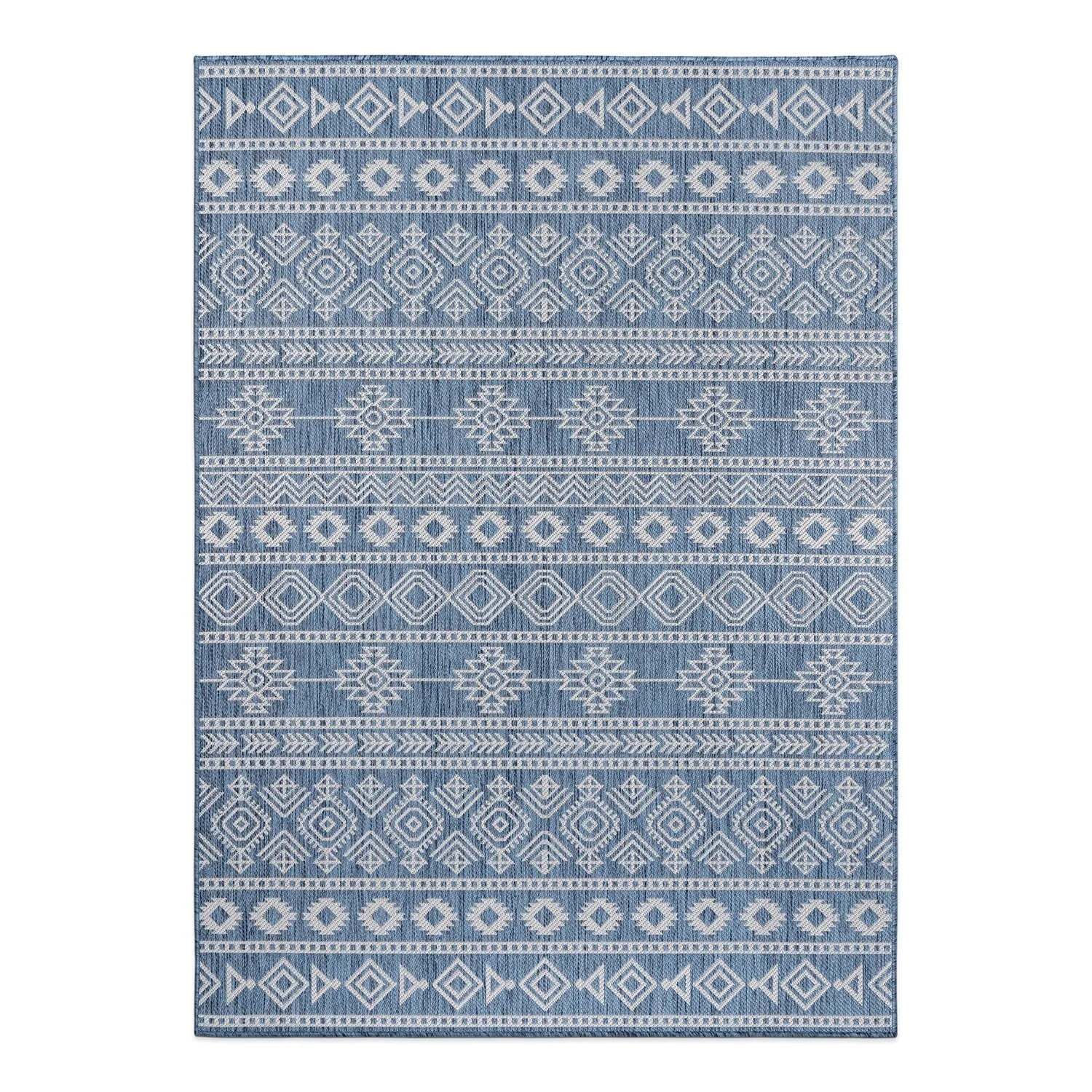World Rug Gallery Geometric Boho Textured Flat Weave Indoor/Outdoor Area Rug