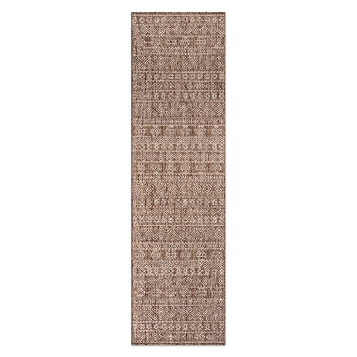 World Rug Gallery Geometric Boho Textured Flat Weave Indoor/Outdoor Area Rug