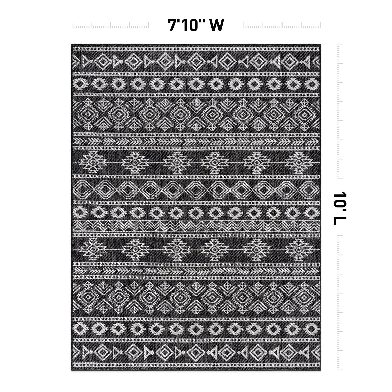 World Rug Gallery Geometric Boho Textured Flat Weave Indoor/Outdoor Area Rug