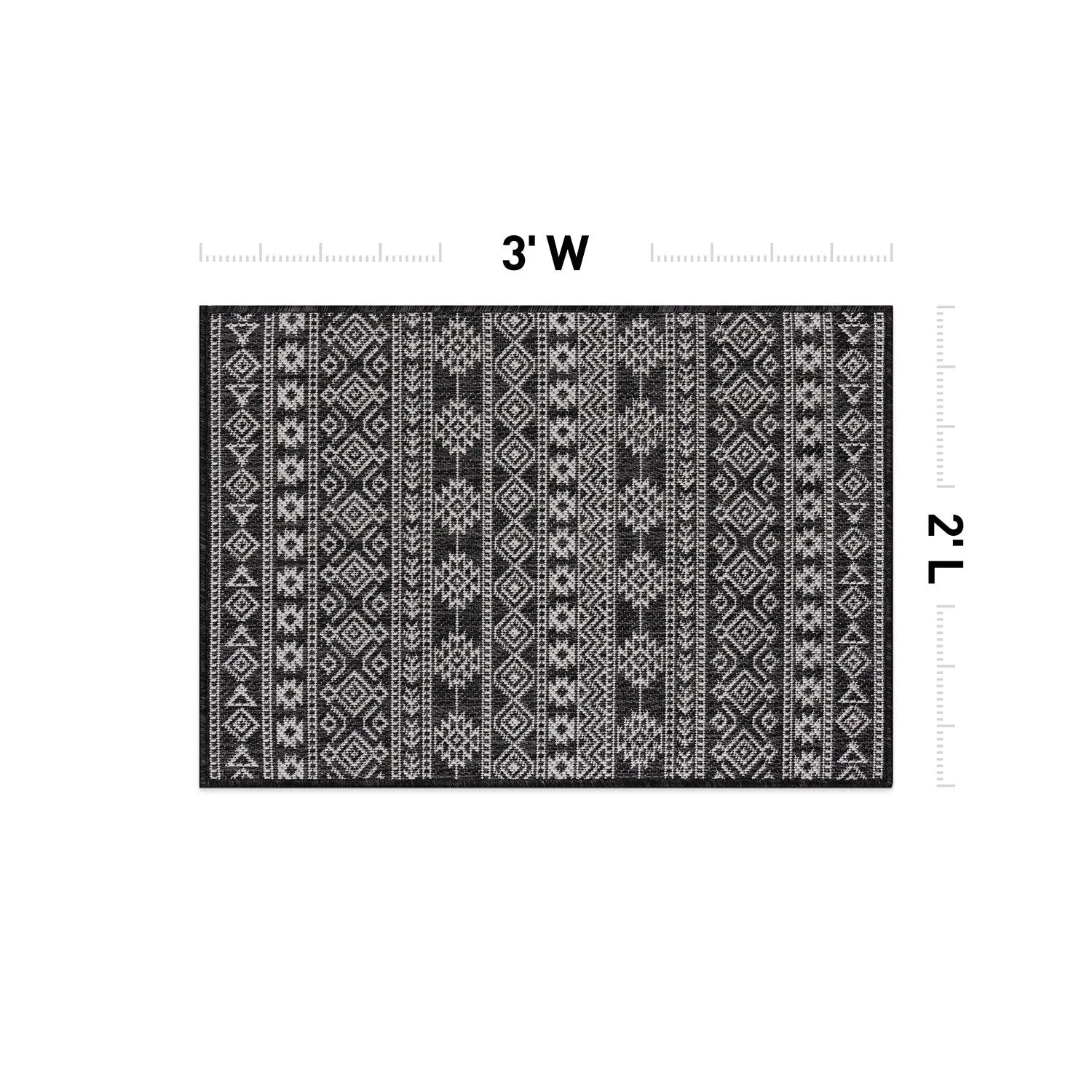 World Rug Gallery Geometric Boho Textured Flat Weave Indoor/Outdoor Area Rug