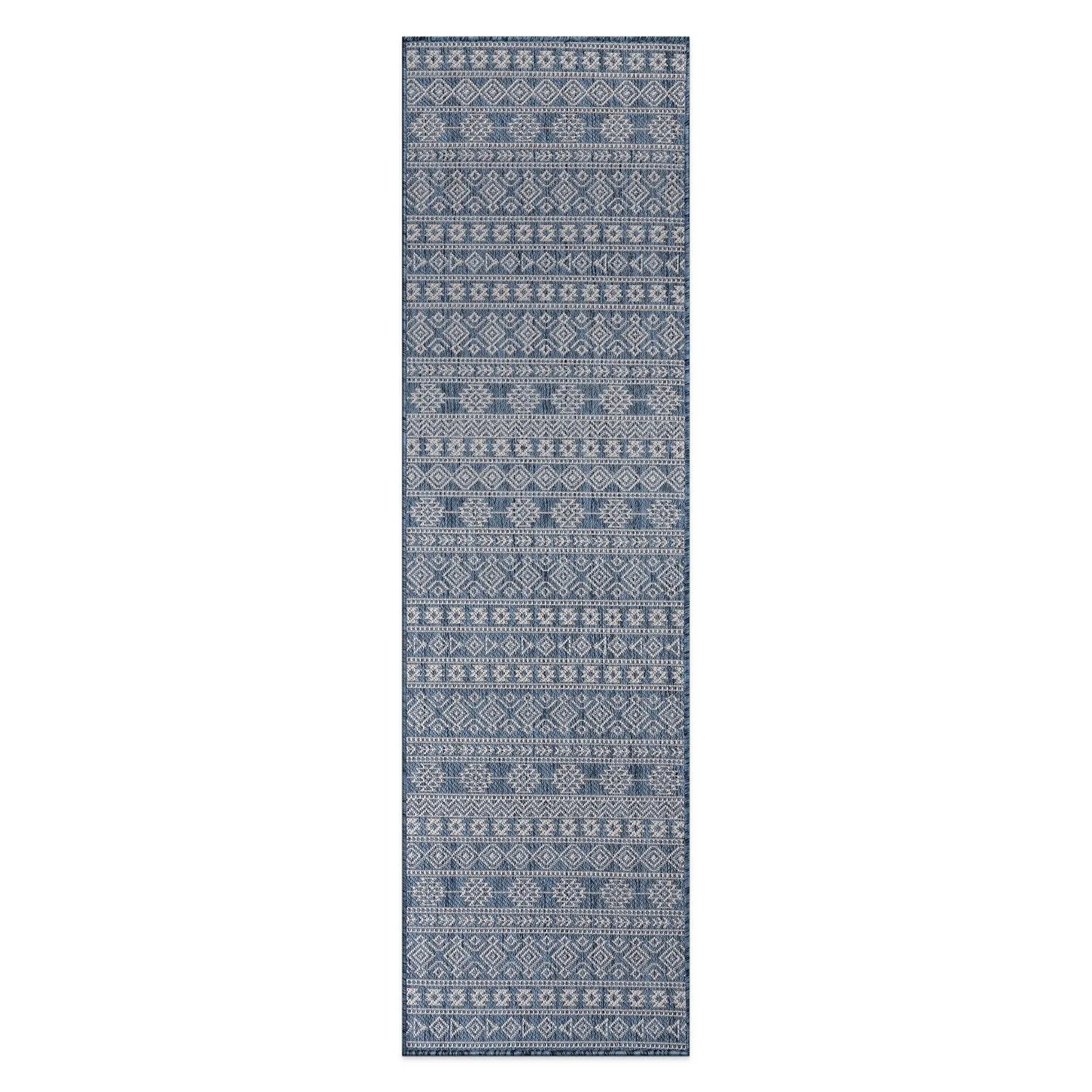 World Rug Gallery Geometric Boho Textured Flat Weave Indoor/Outdoor Area Rug