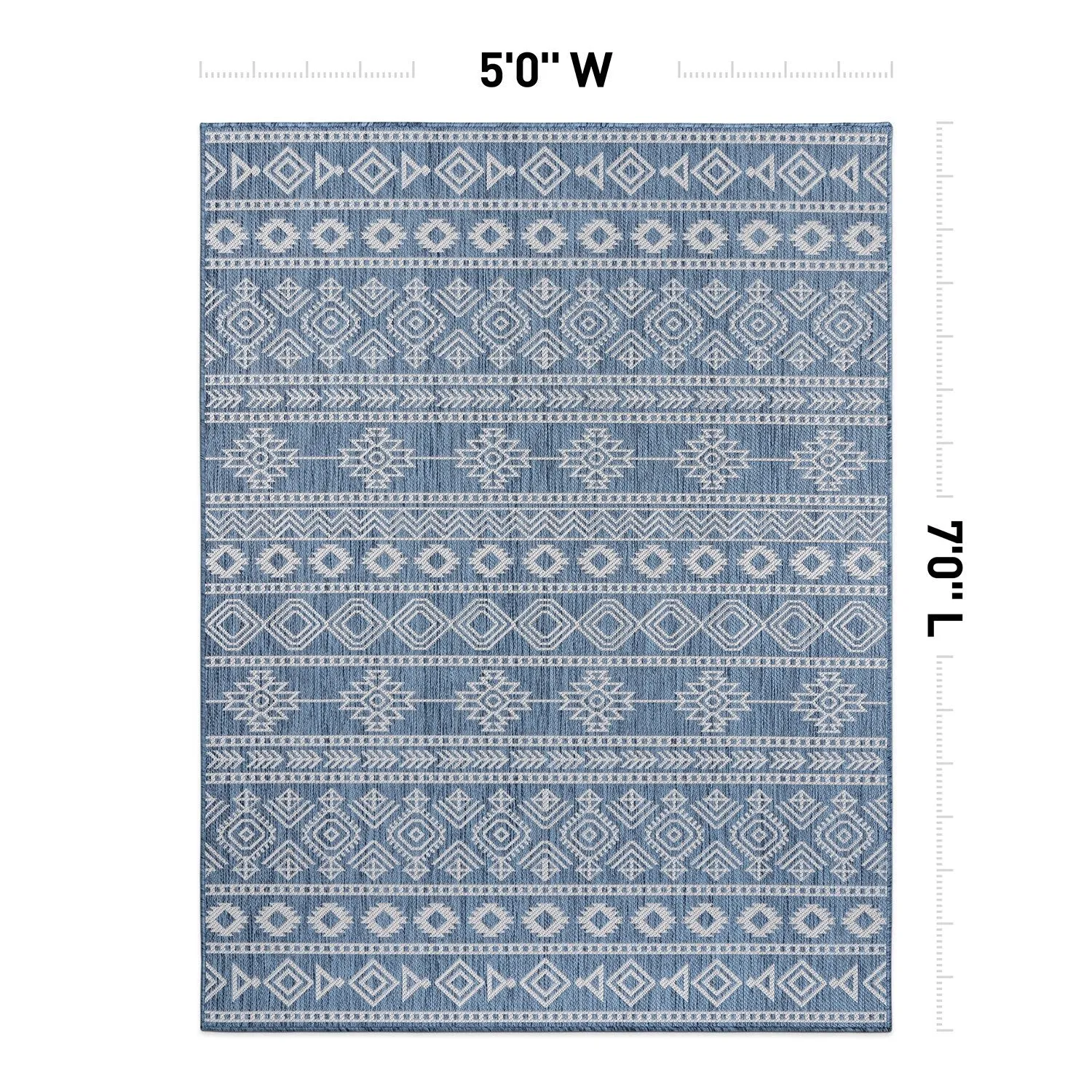 World Rug Gallery Geometric Boho Textured Flat Weave Indoor/Outdoor Area Rug