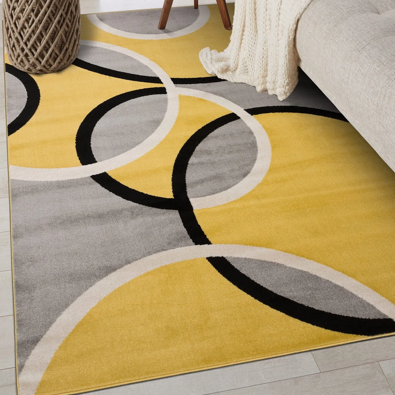 World Rug Gallery Modern Abstract Circles Area Rug