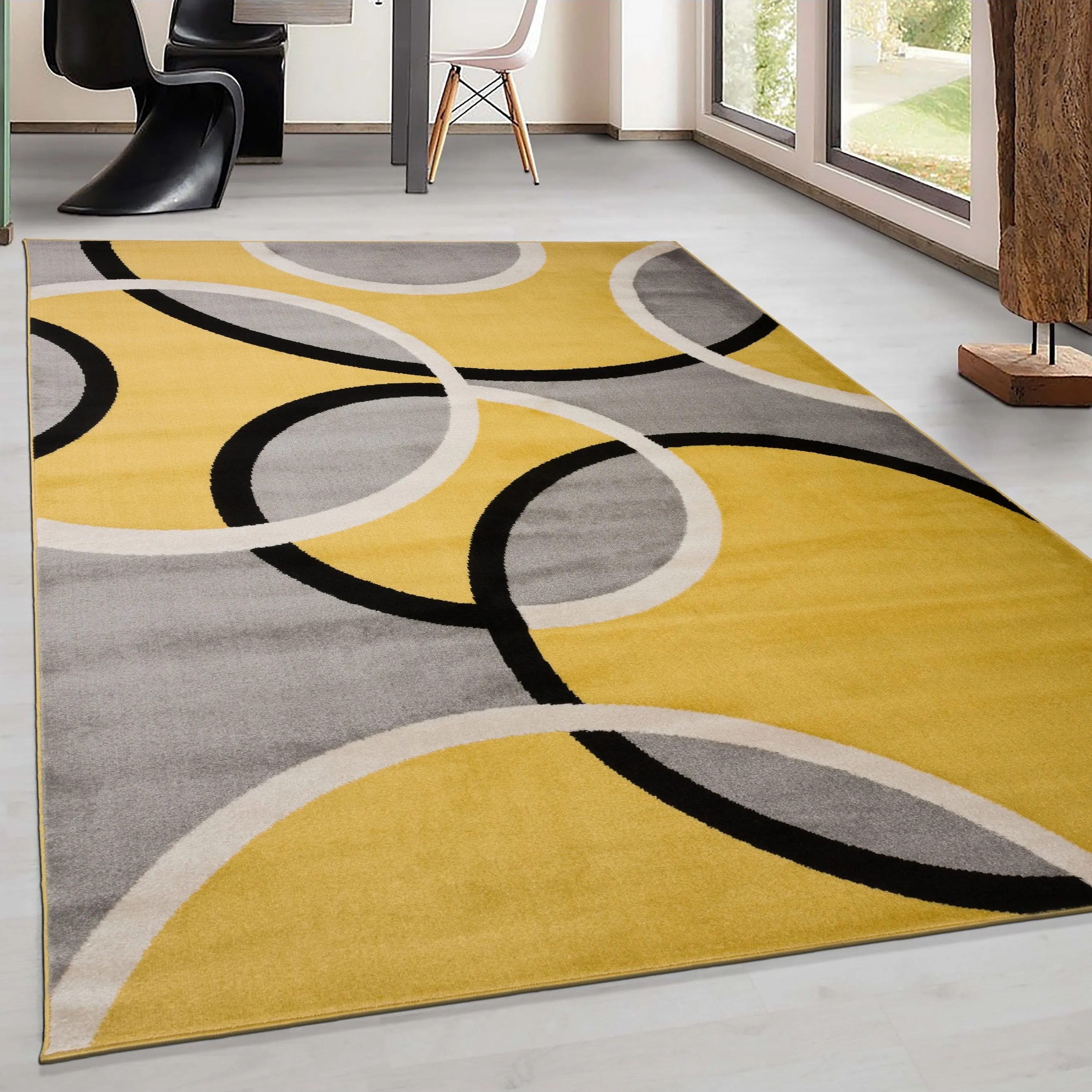 World Rug Gallery Modern Abstract Circles Area Rug