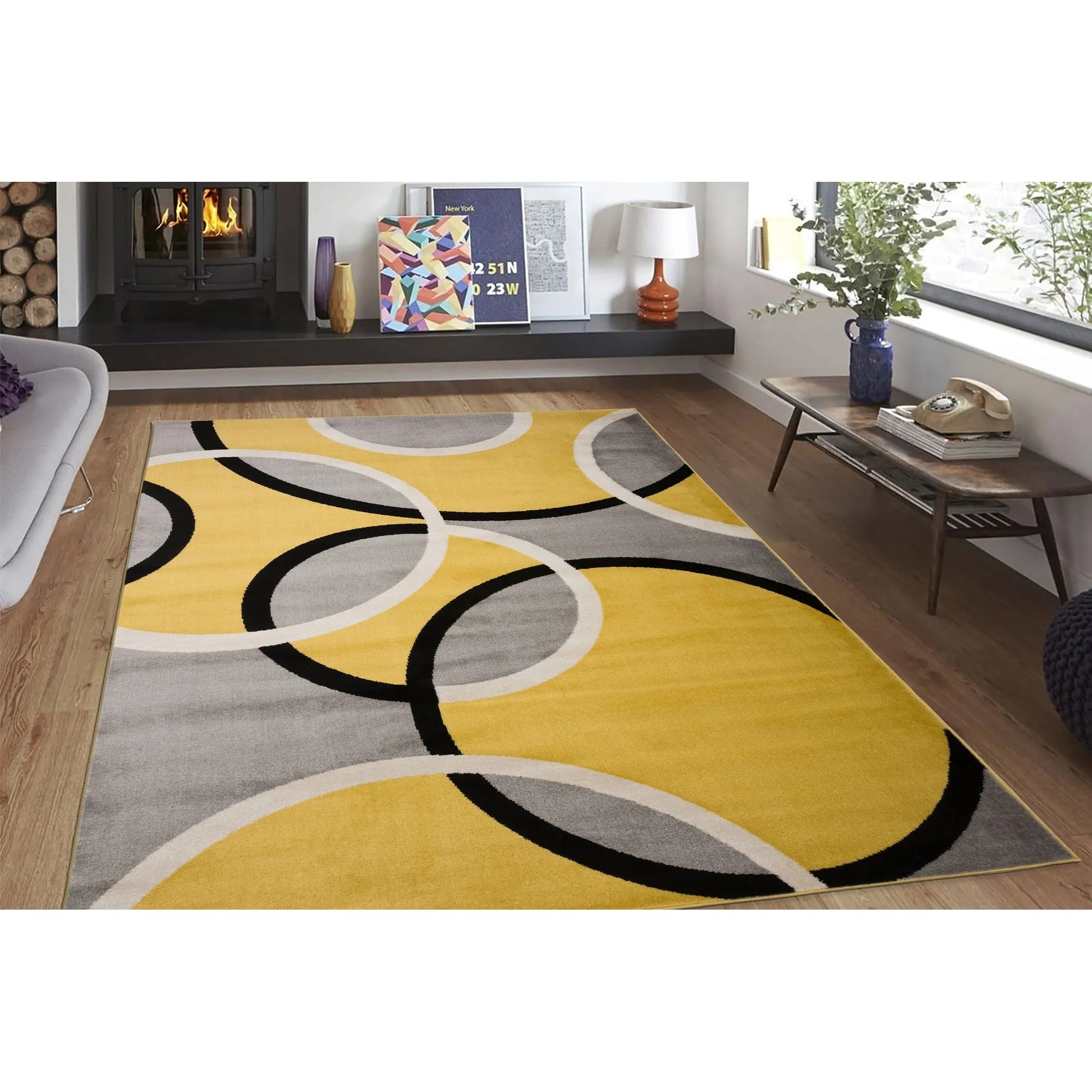 World Rug Gallery Modern Abstract Circles Area Rug