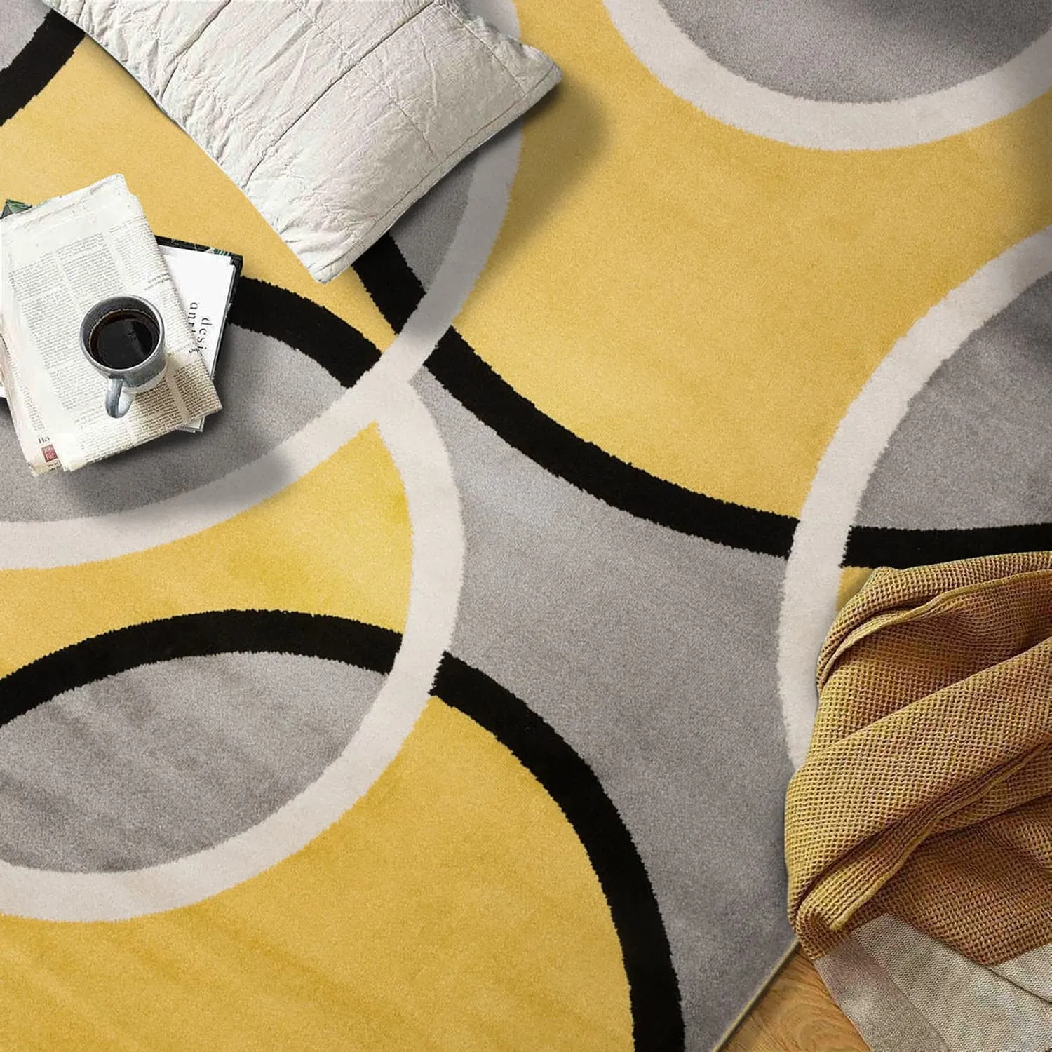 World Rug Gallery Modern Abstract Circles Area Rug