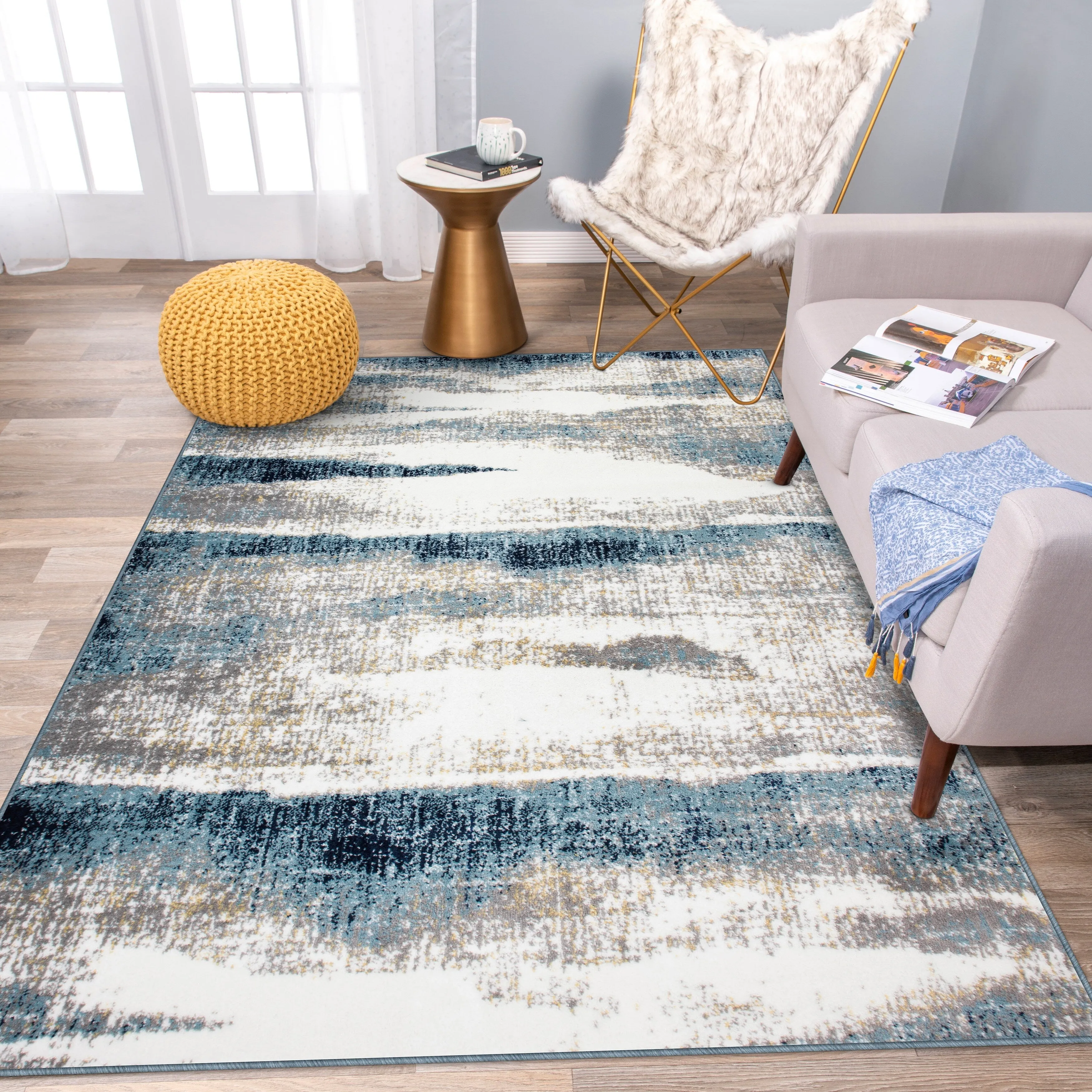 World Rug Gallery Modern Abstract Waves Area Rug