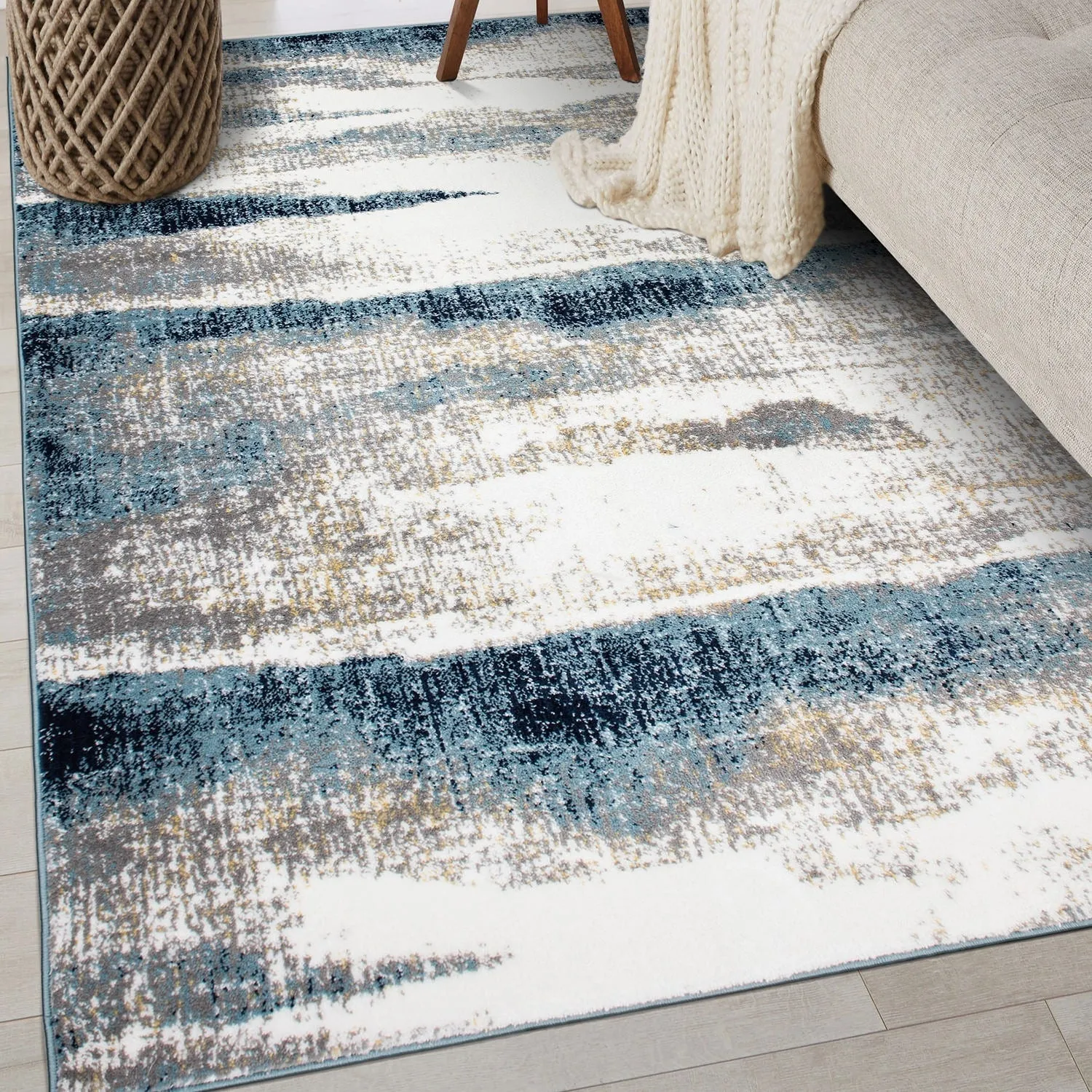 World Rug Gallery Modern Abstract Waves Area Rug