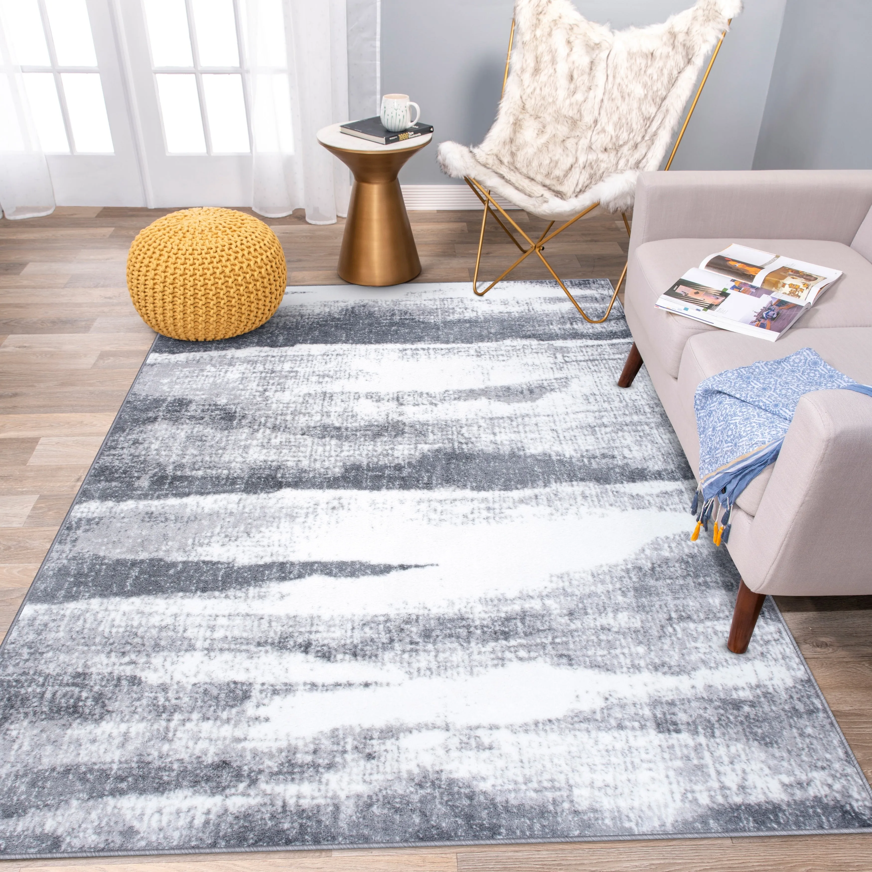 World Rug Gallery Modern Abstract Waves Area Rug