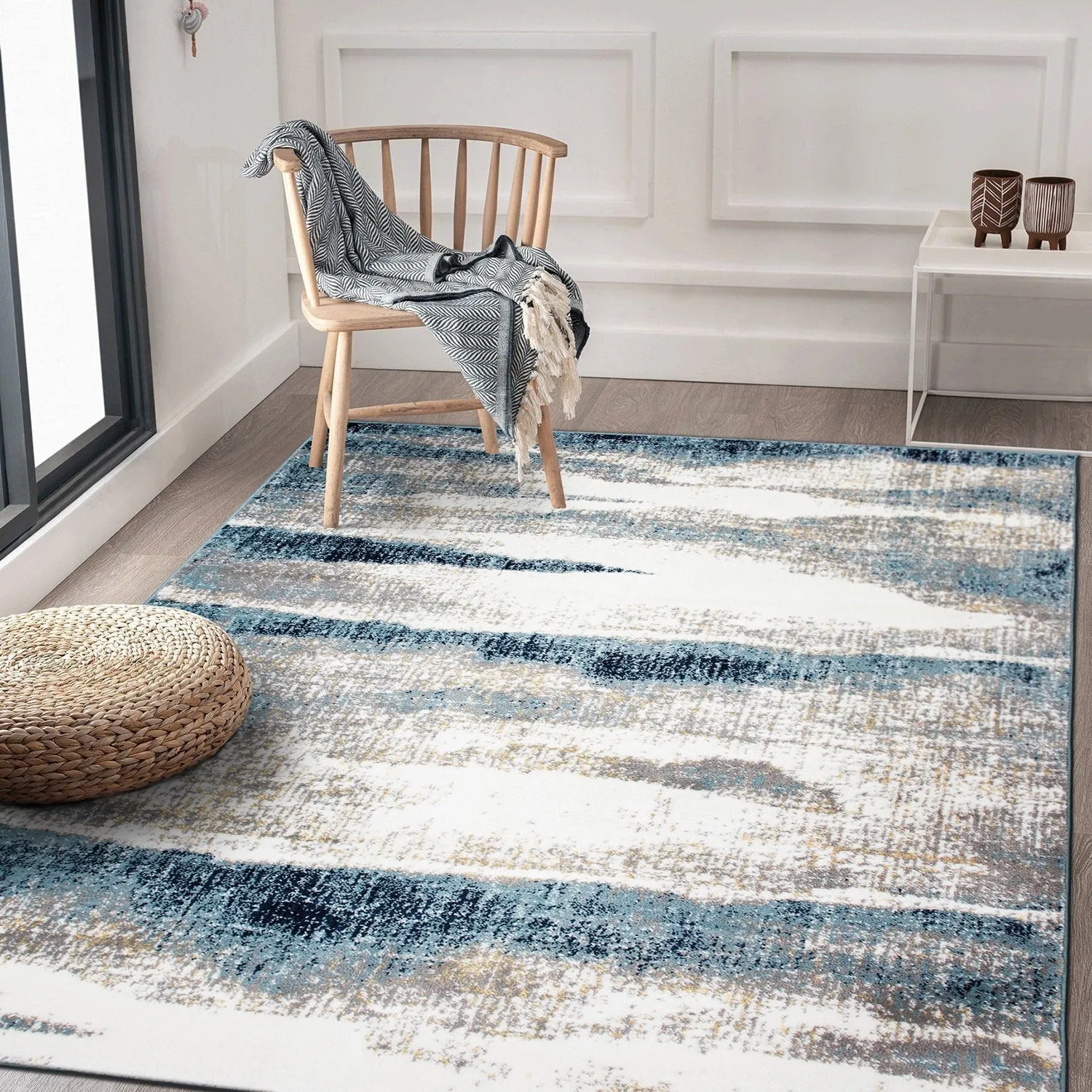 World Rug Gallery Modern Abstract Waves Area Rug
