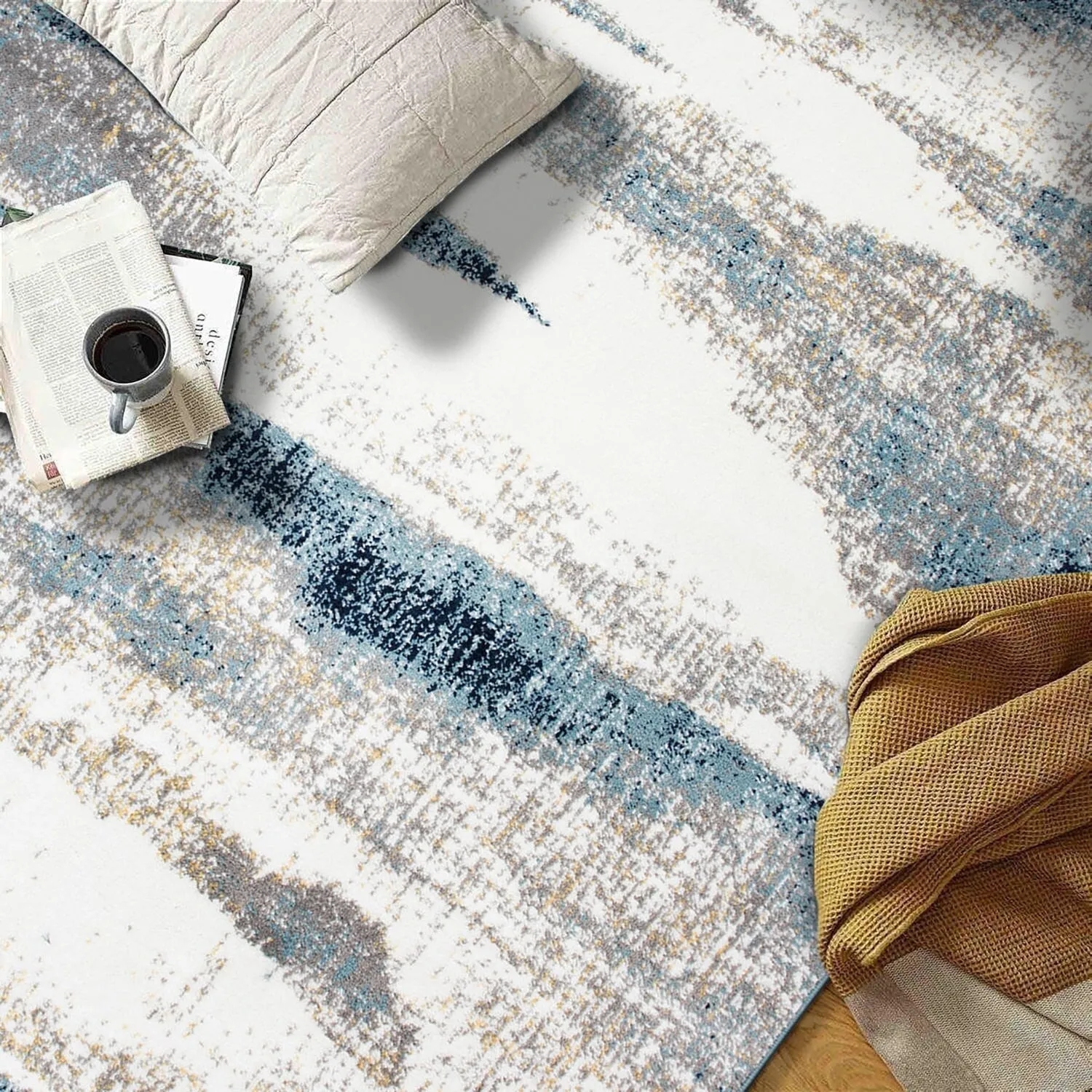World Rug Gallery Modern Abstract Waves Area Rug