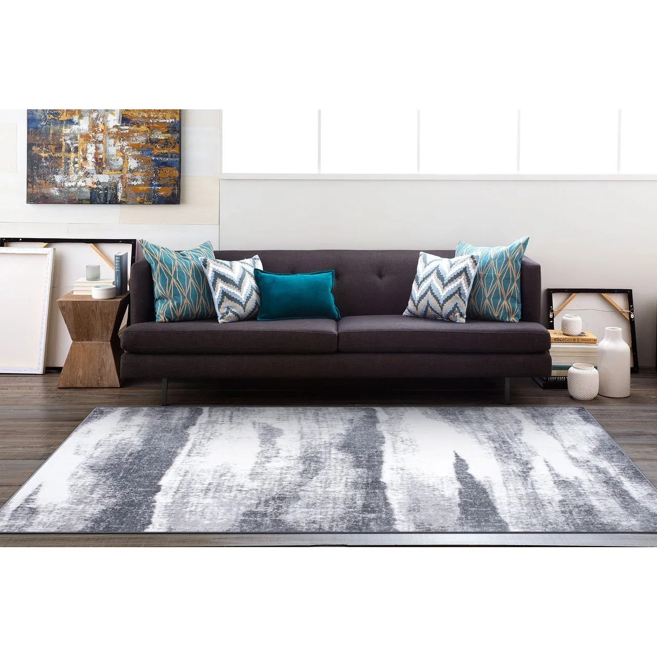 World Rug Gallery Modern Abstract Waves Area Rug