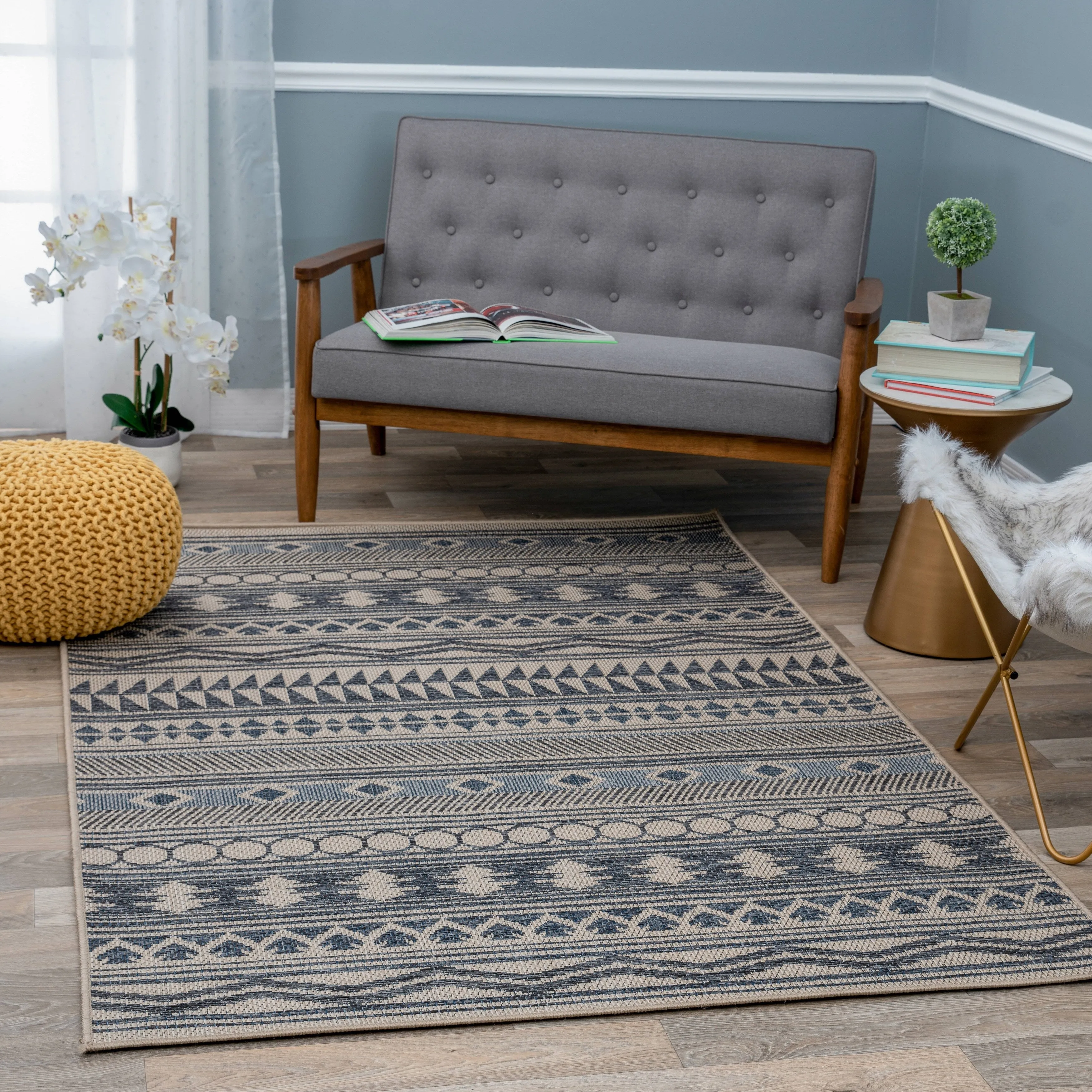 World Rug Gallery Modern Bohemian Global Indoor/Outdoor Area Rug