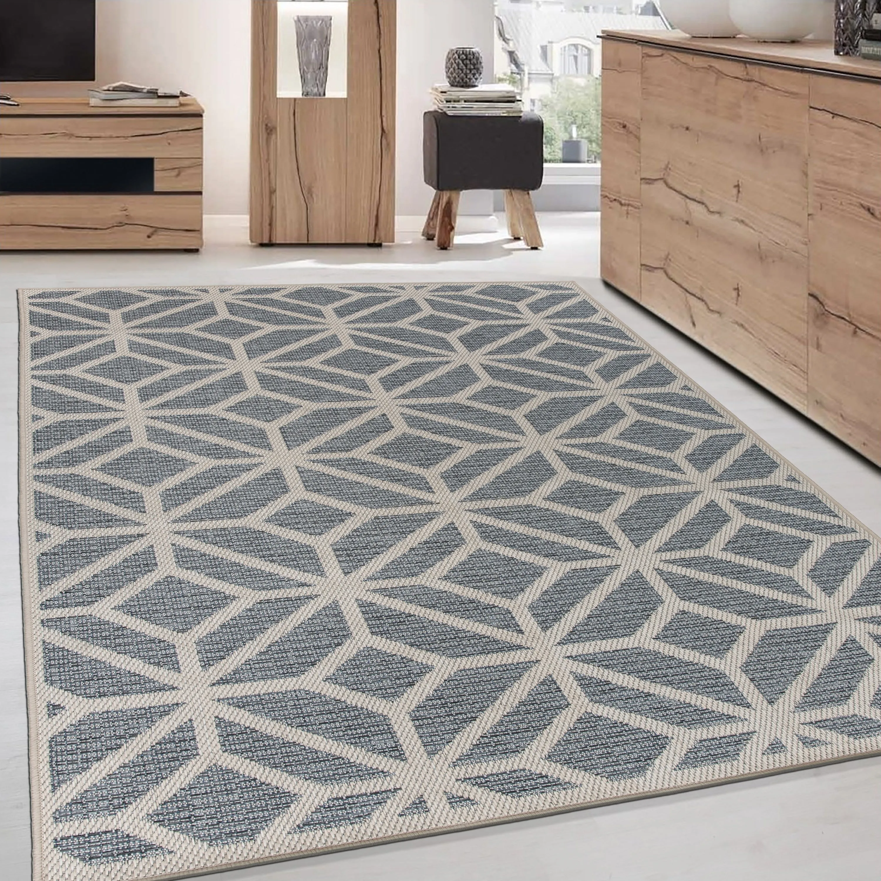 World Rug Gallery Modern Contemporary Geometric Indoor/Outdoor Area Rug