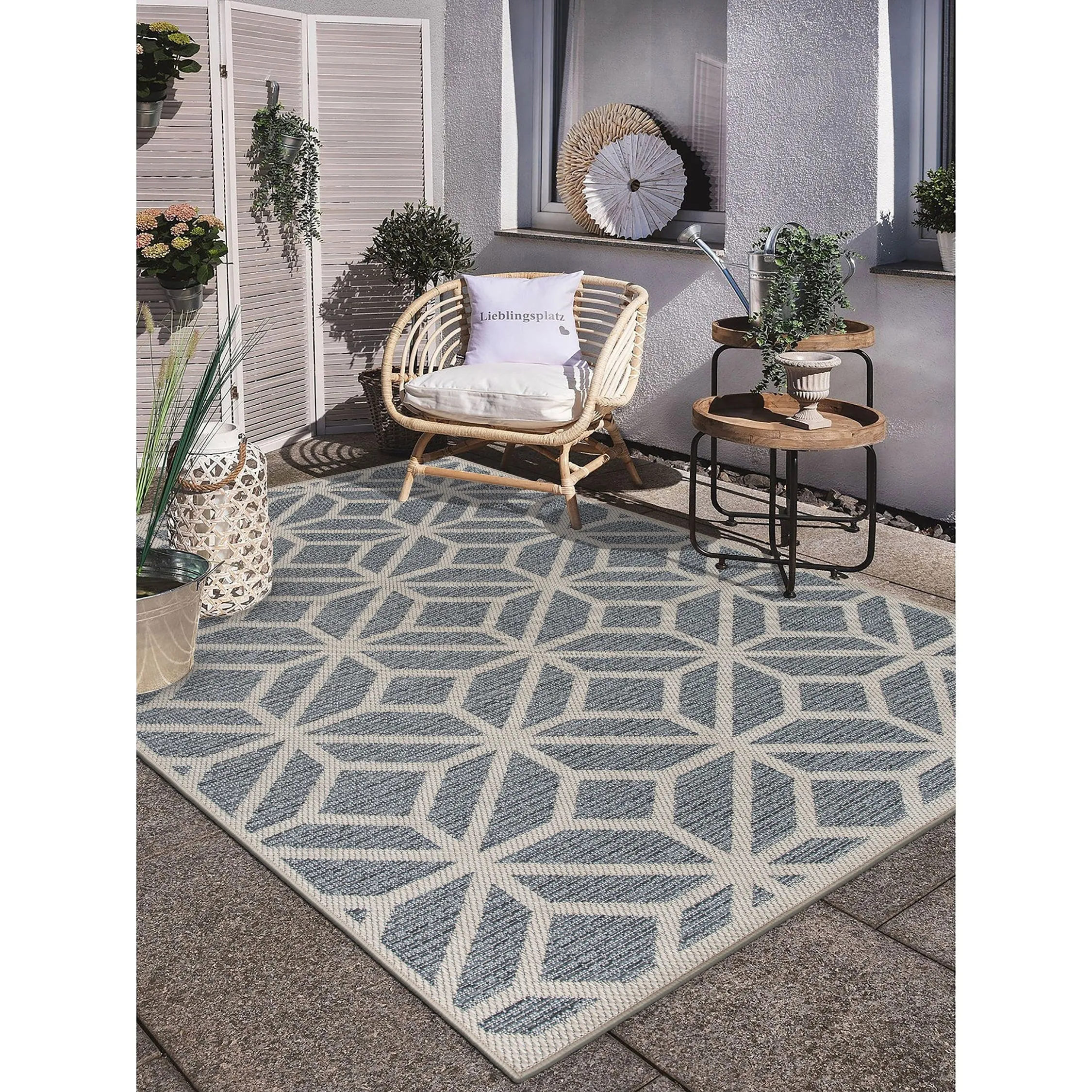 World Rug Gallery Modern Contemporary Geometric Indoor/Outdoor Area Rug