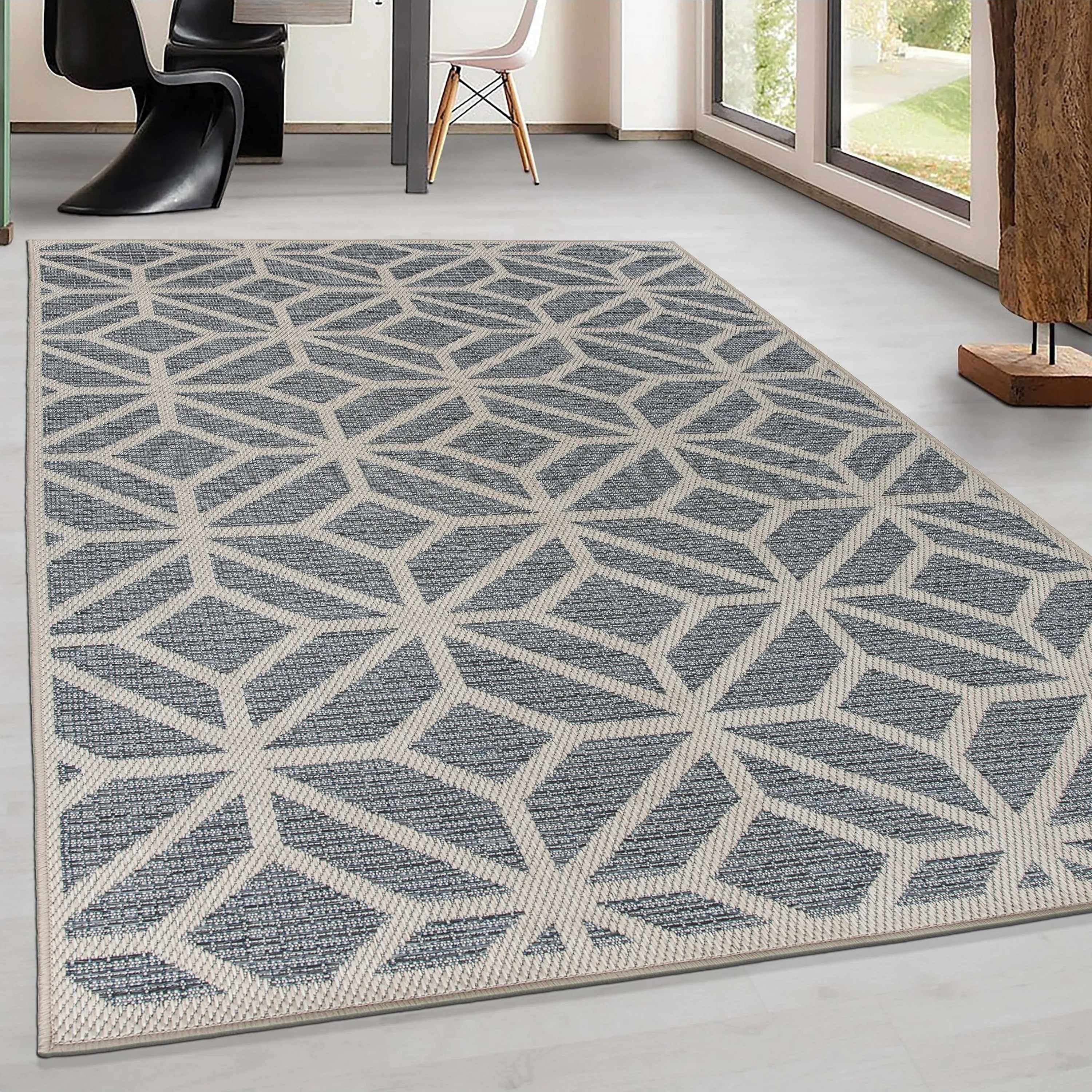 World Rug Gallery Modern Contemporary Geometric Indoor/Outdoor Area Rug