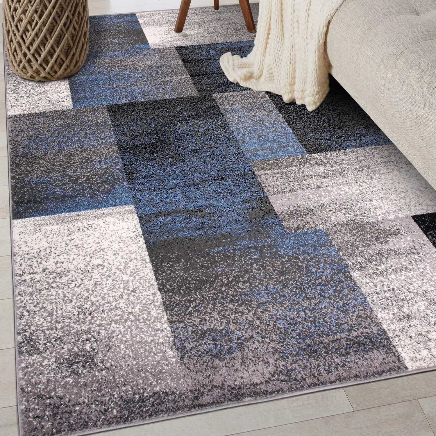 World Rug Gallery Modern Geometric Boxes Area Rug
