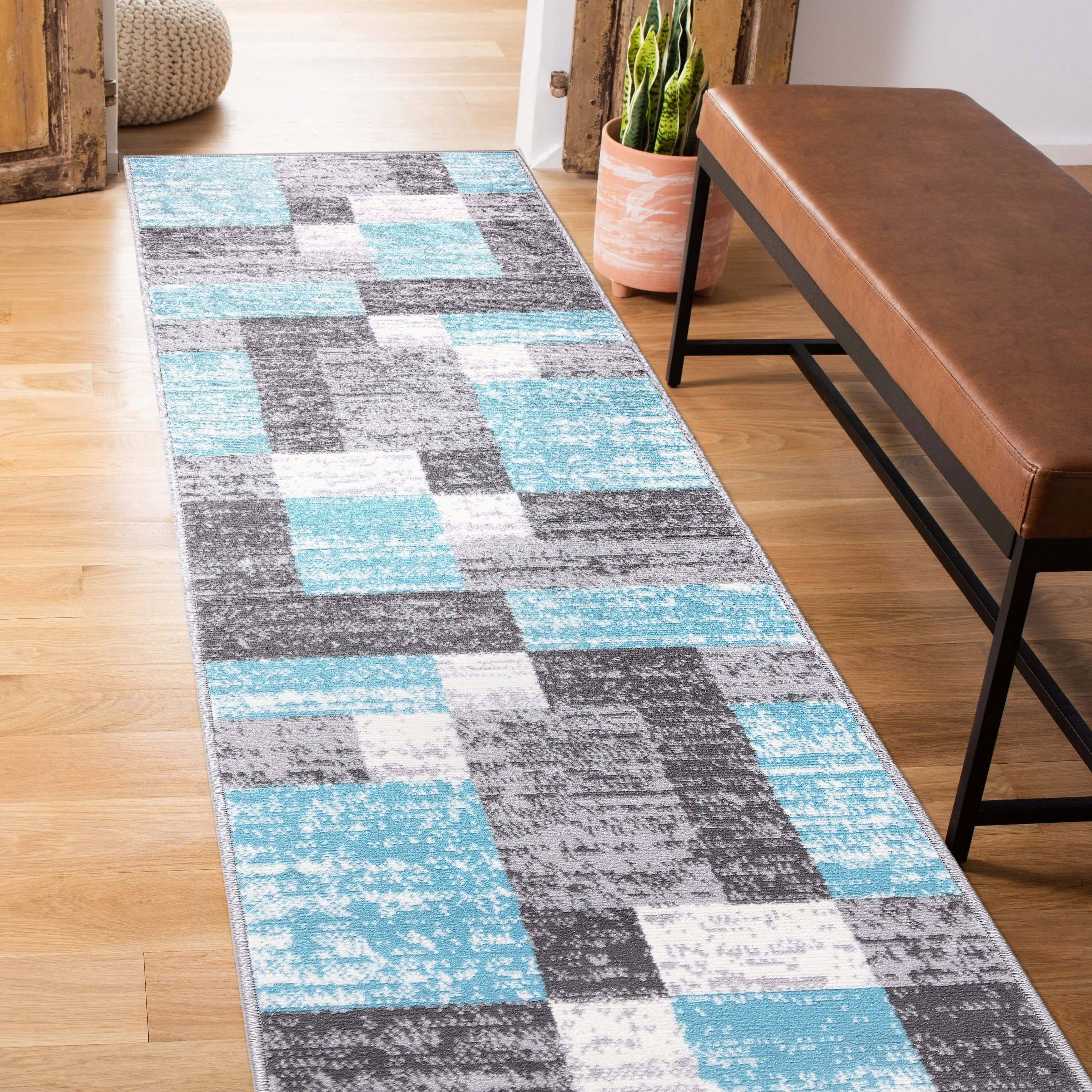 World Rug Gallery Modern Geometric Boxes Area Rug