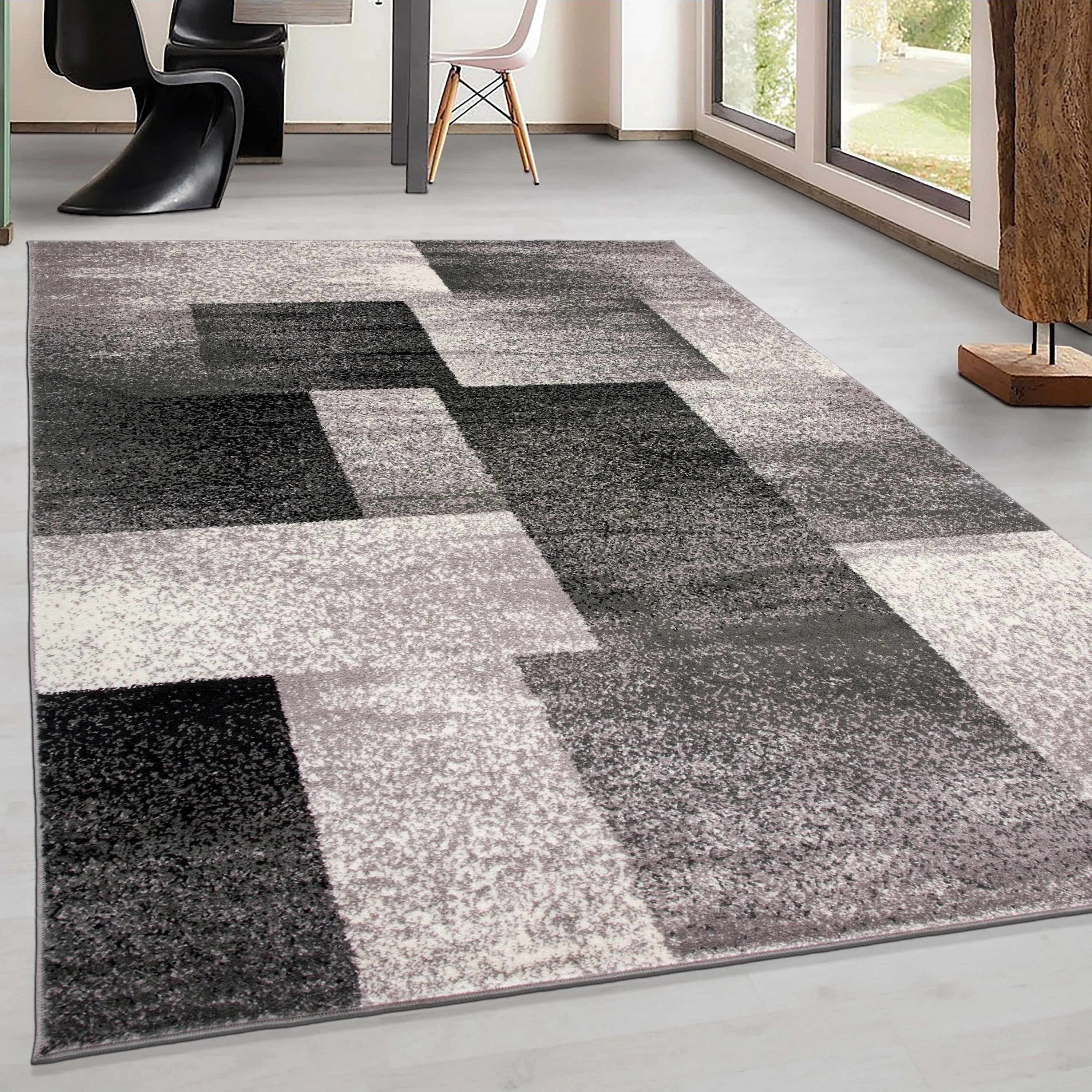 World Rug Gallery Modern Geometric Boxes Area Rug