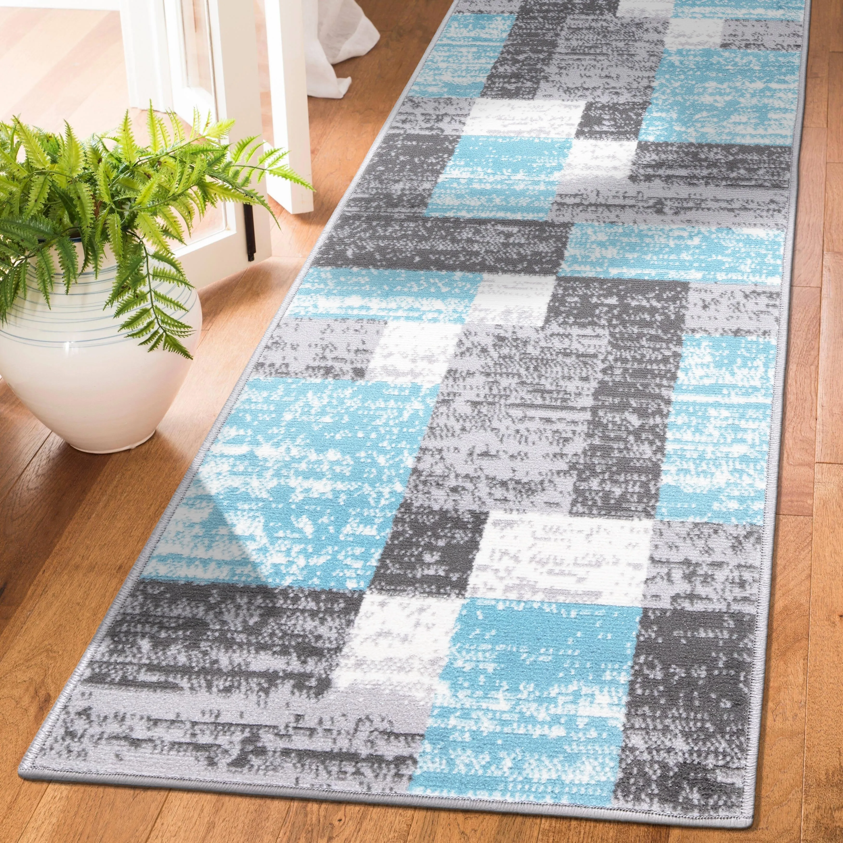 World Rug Gallery Modern Geometric Boxes Area Rug
