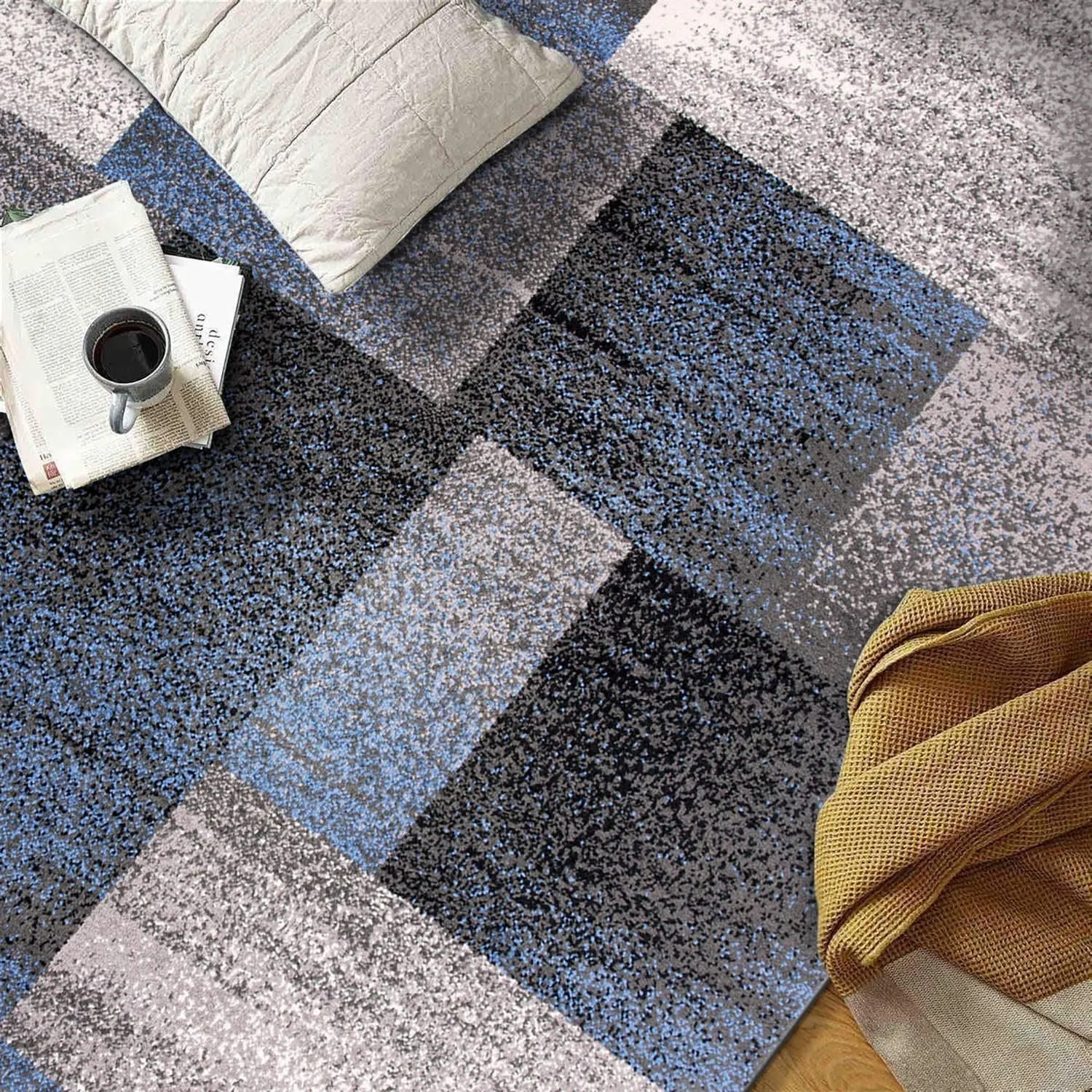 World Rug Gallery Modern Geometric Boxes Area Rug