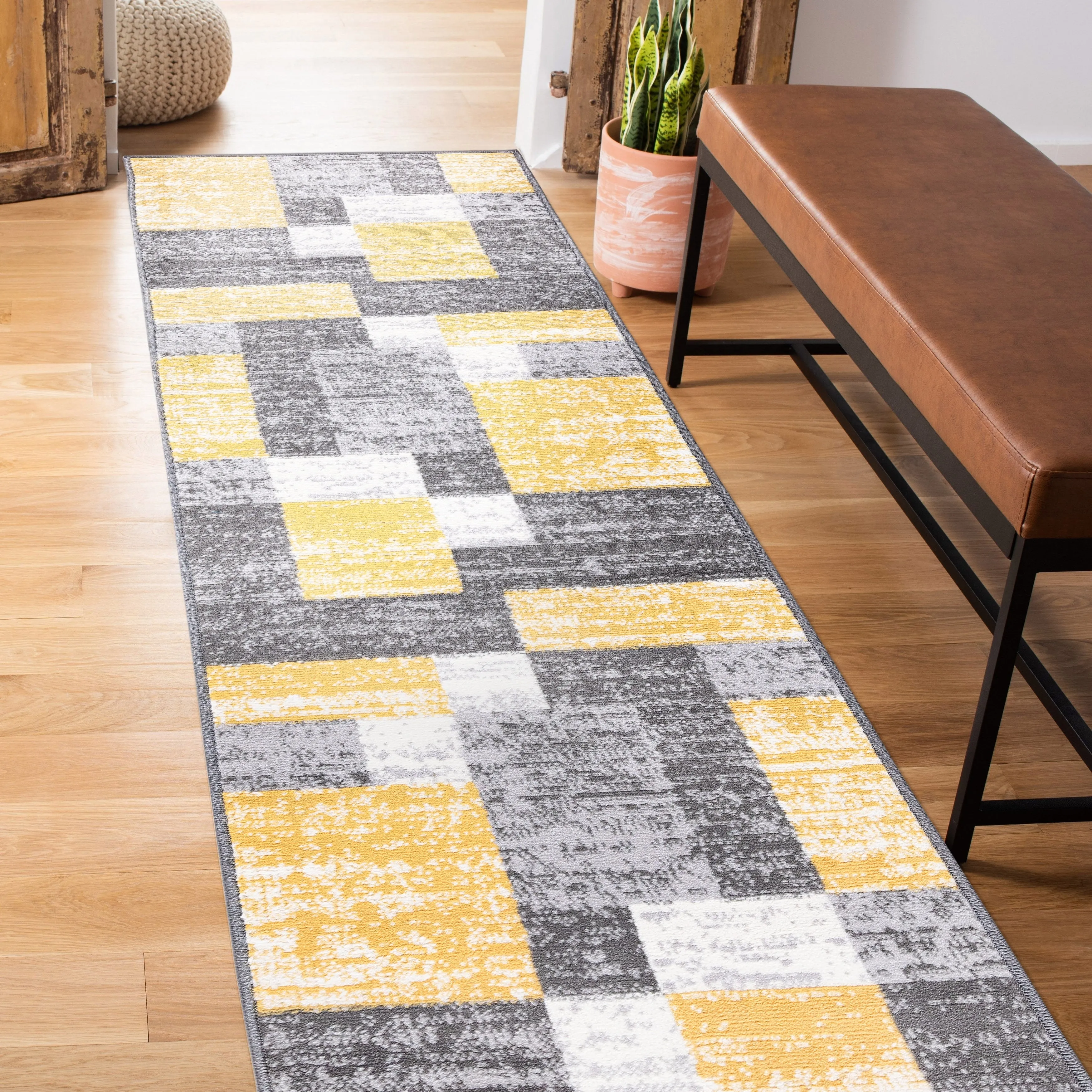 World Rug Gallery Modern Geometric Boxes Area Rug