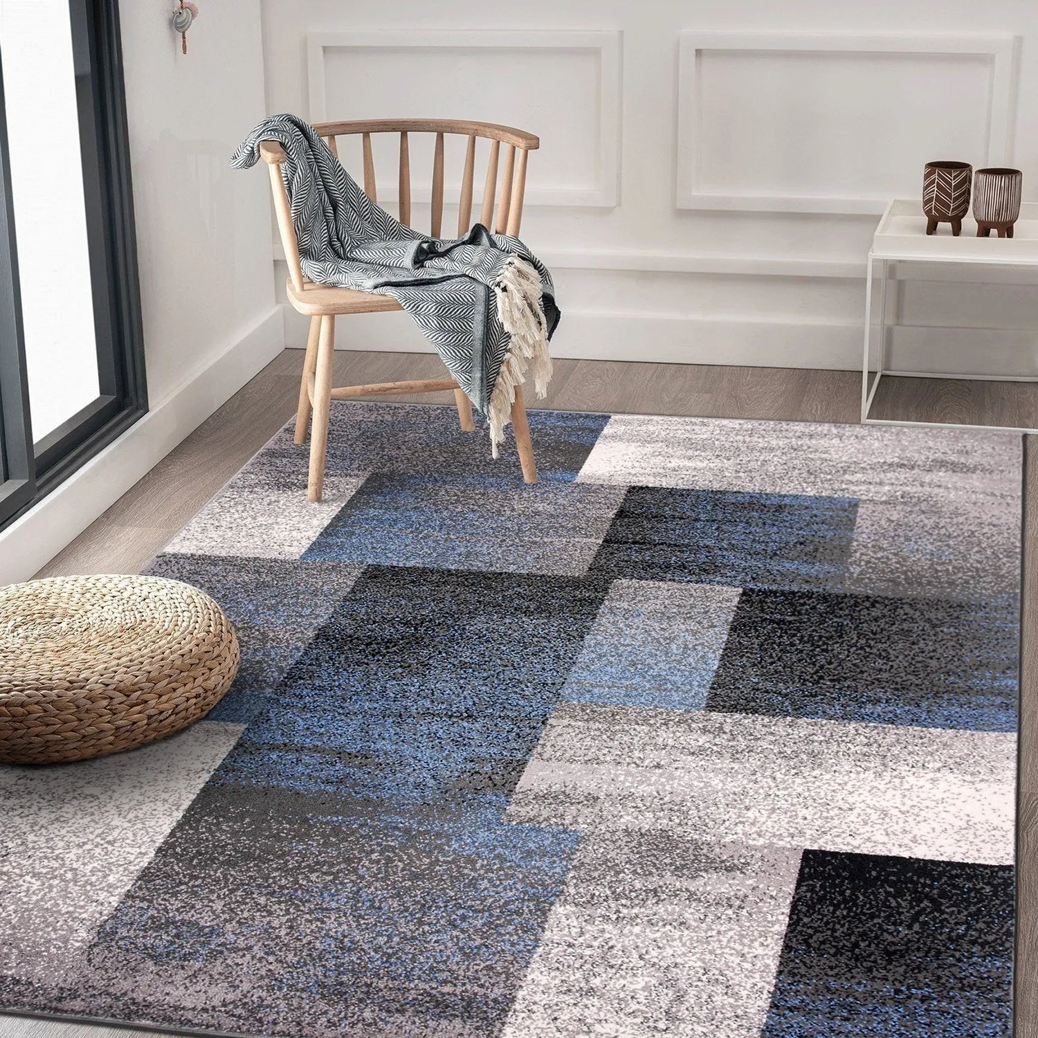 World Rug Gallery Modern Geometric Boxes Area Rug