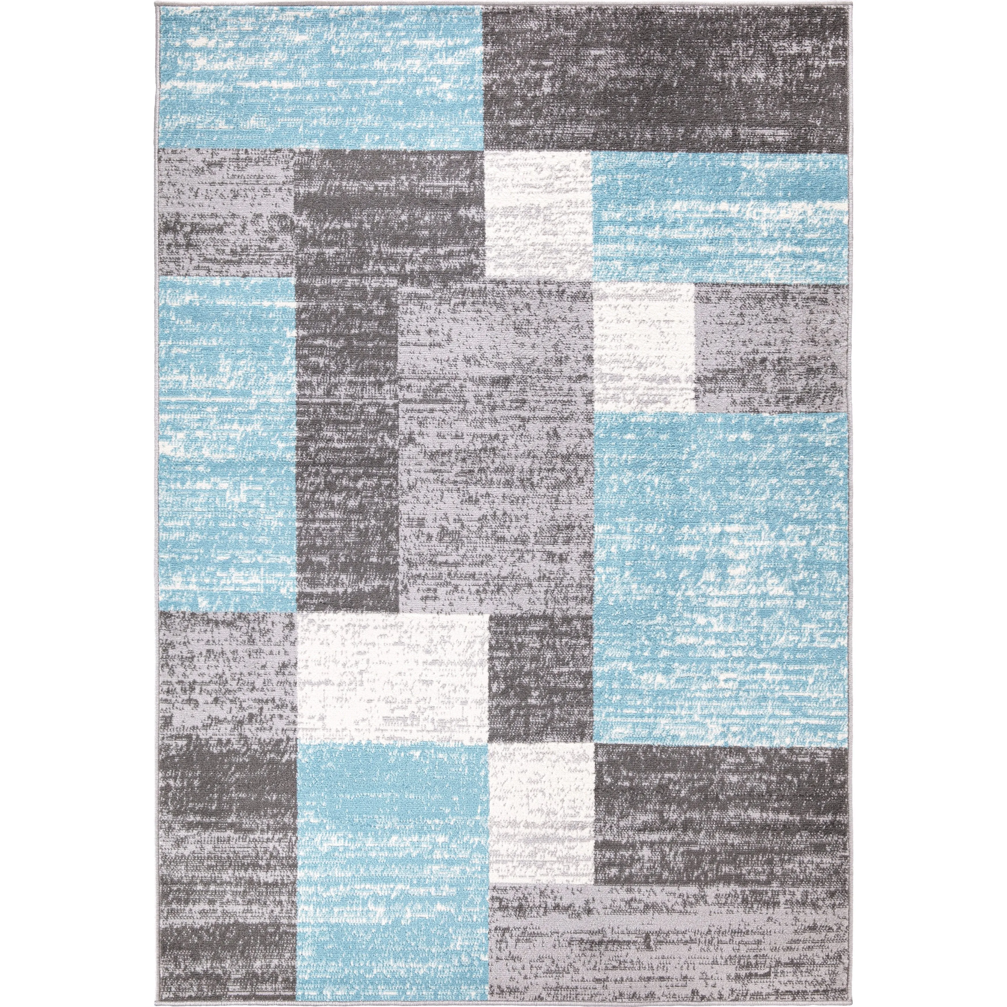 World Rug Gallery Modern Geometric Boxes Area Rug