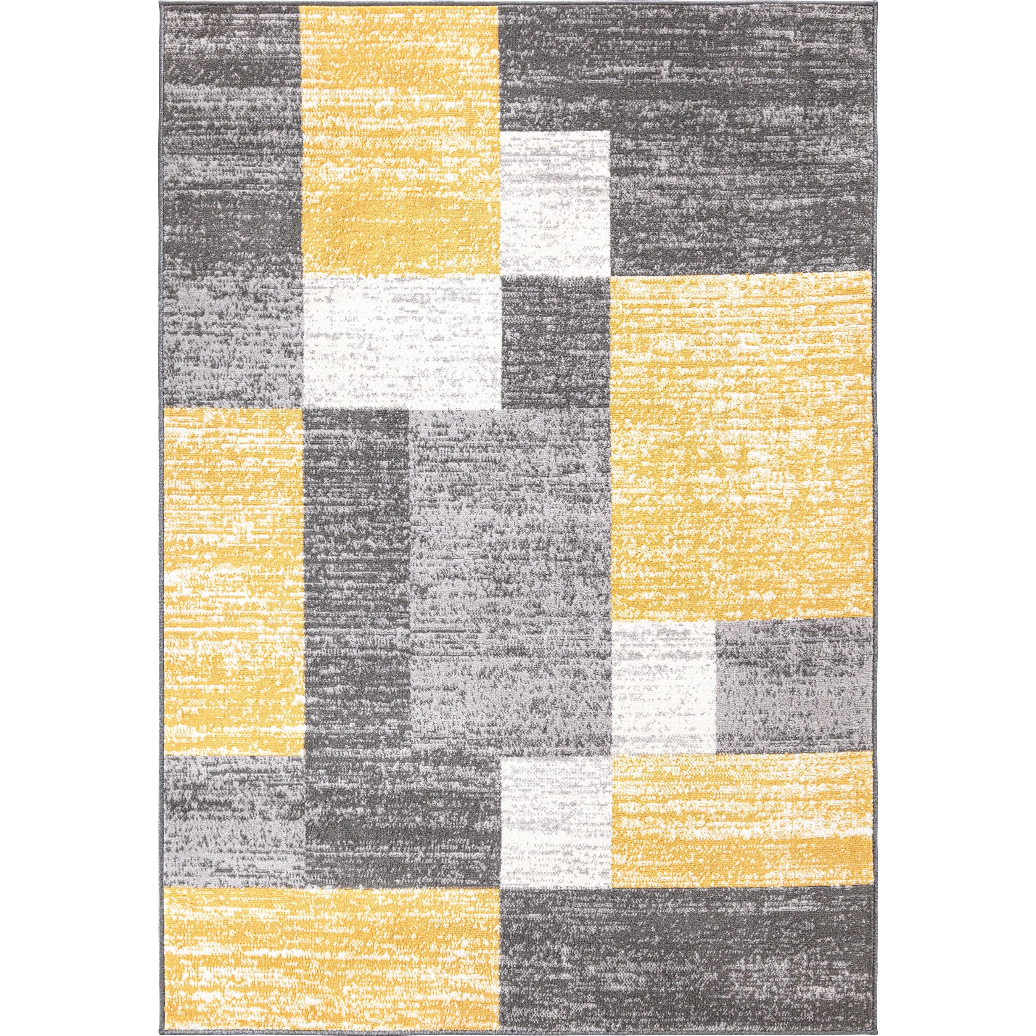World Rug Gallery Modern Geometric Boxes Area Rug