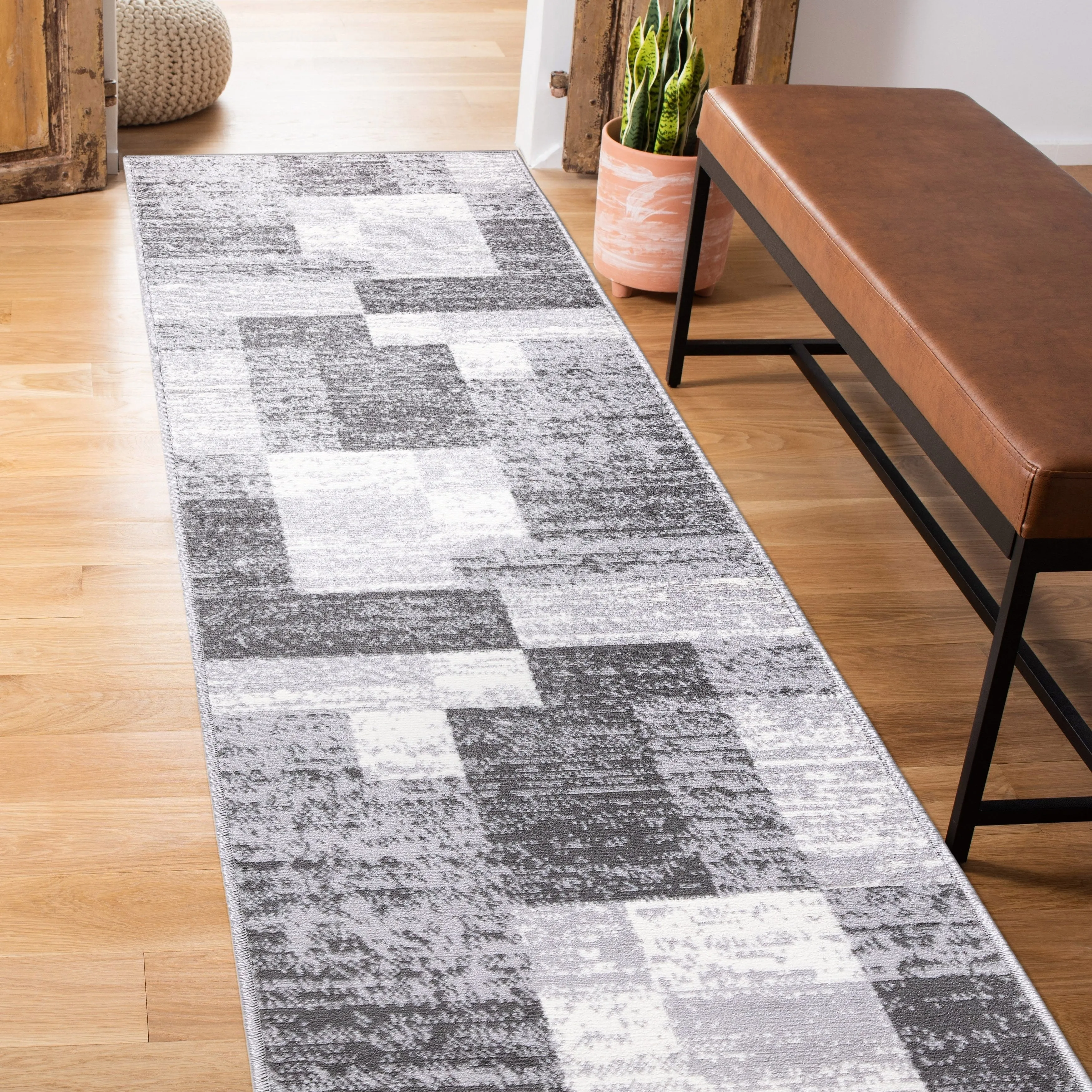 World Rug Gallery Modern Geometric Boxes Area Rug