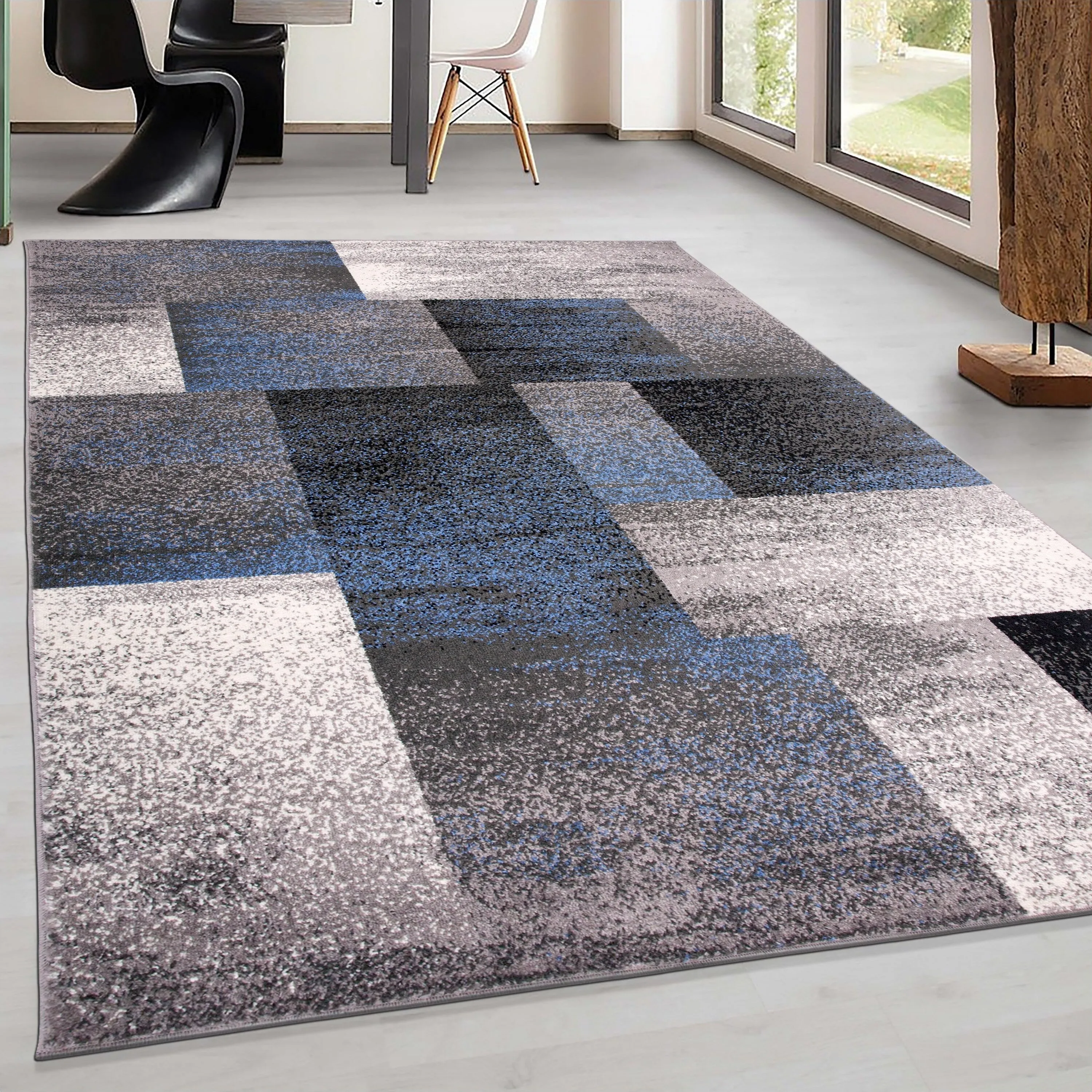 World Rug Gallery Modern Geometric Boxes Area Rug