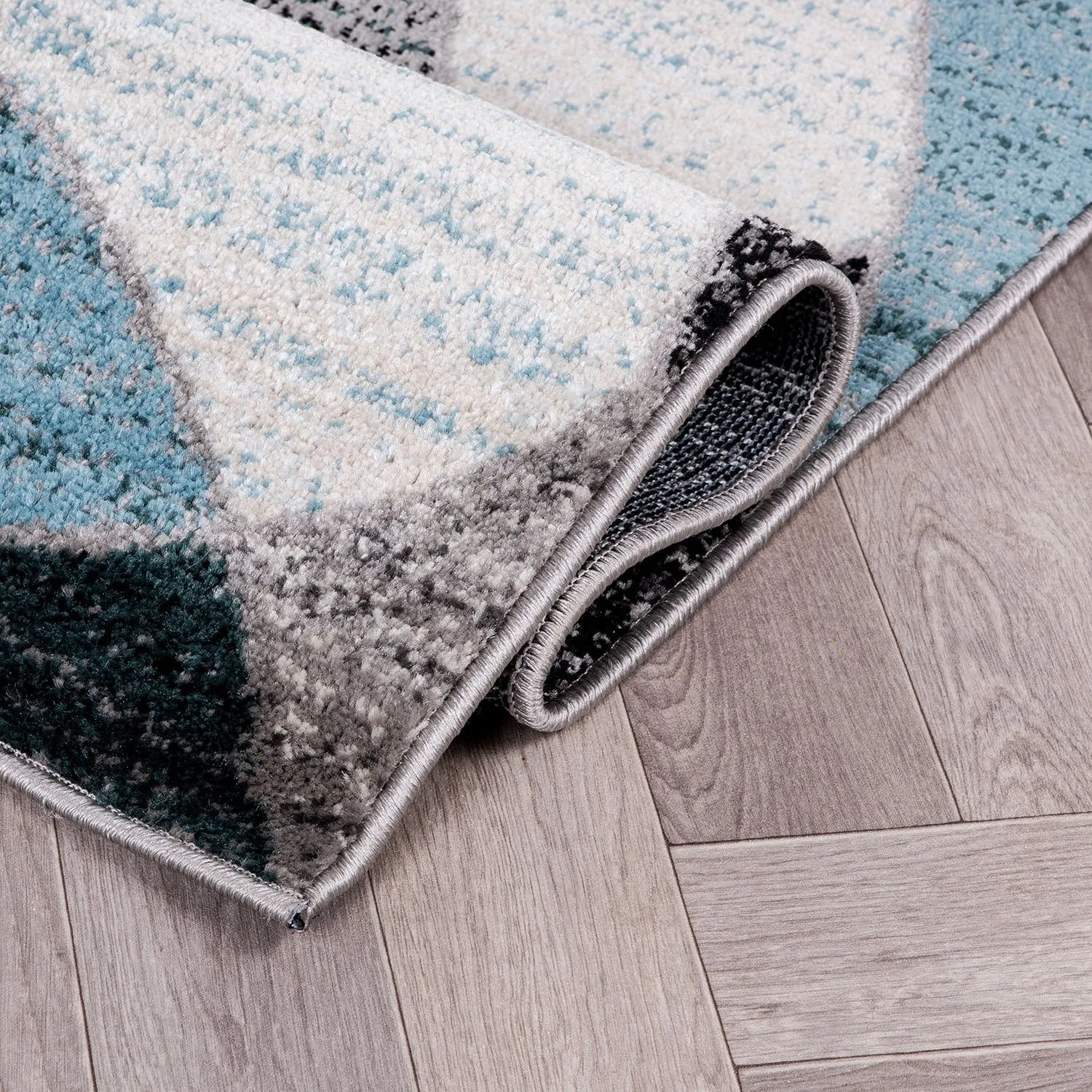 World Rug Gallery Modern Geometric Circular Harmony Blue Area Rug