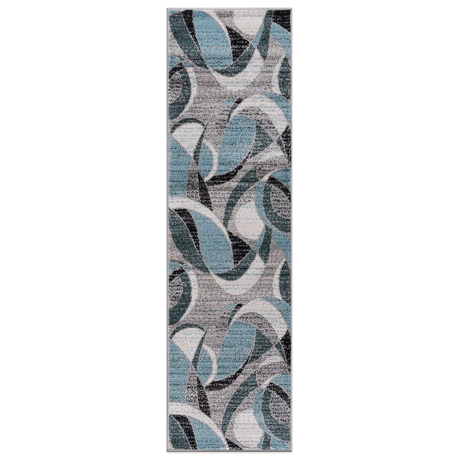 World Rug Gallery Modern Geometric Circular Harmony Blue Area Rug