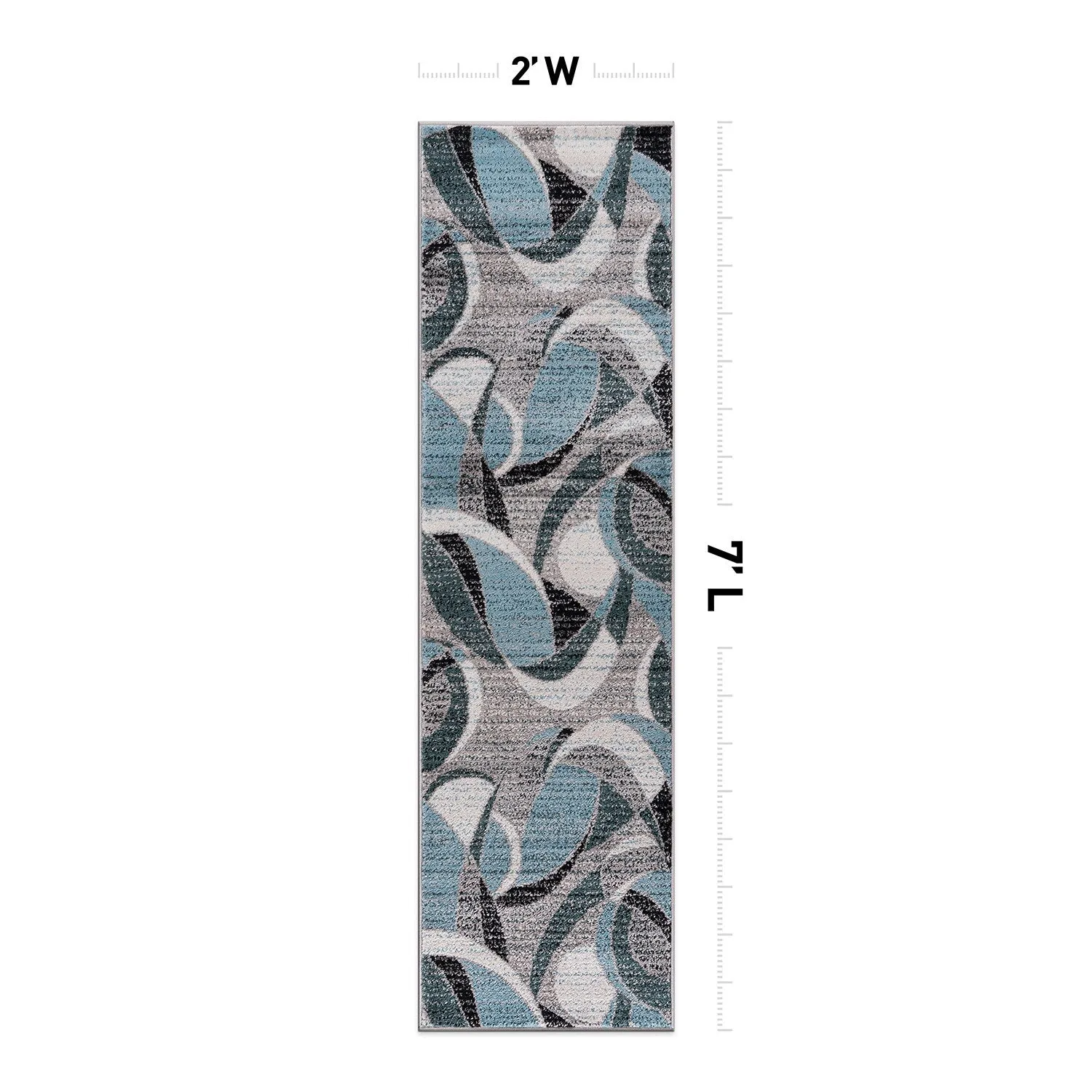 World Rug Gallery Modern Geometric Circular Harmony Blue Area Rug