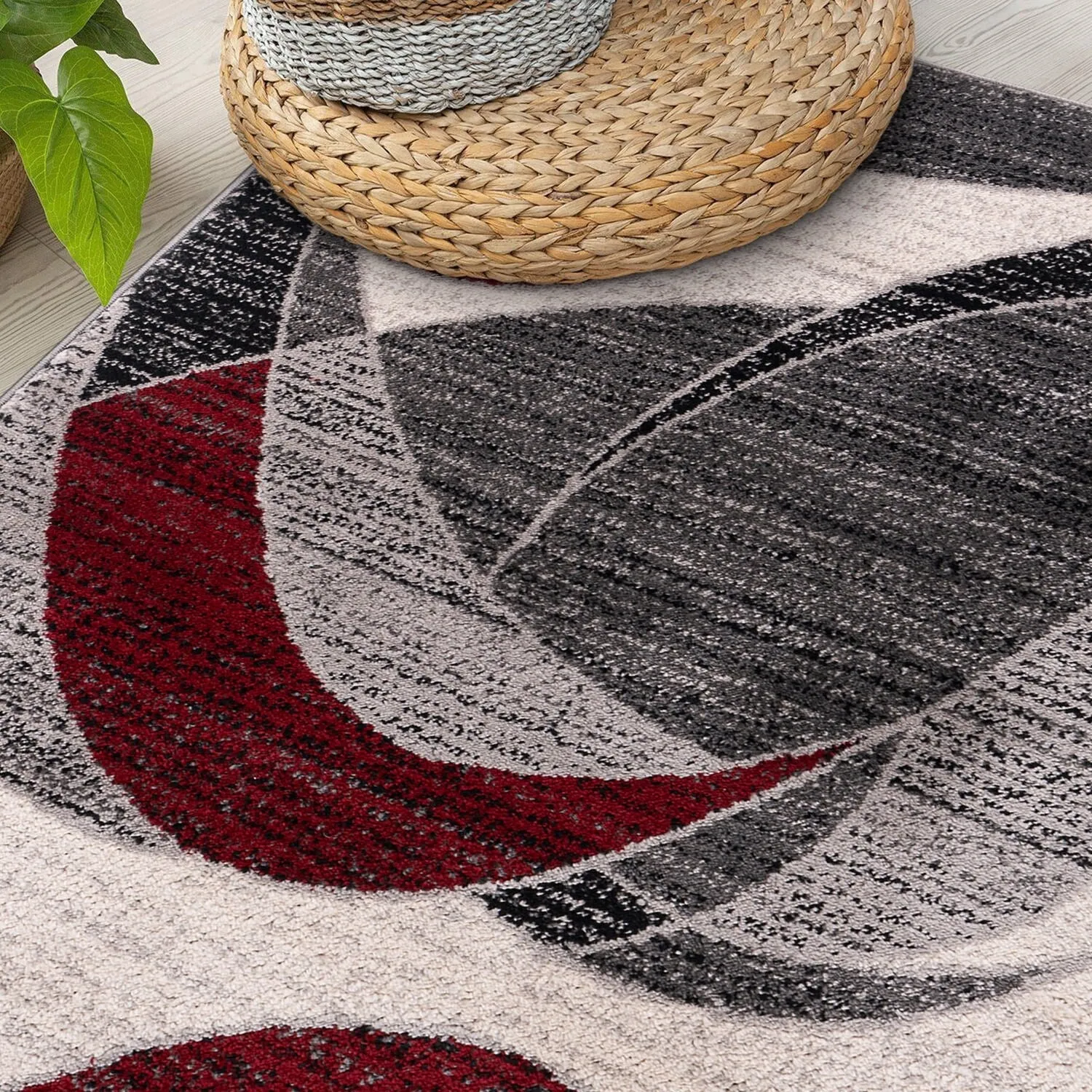 World Rug Gallery Modern Geometric Circular Harmony Blue Area Rug