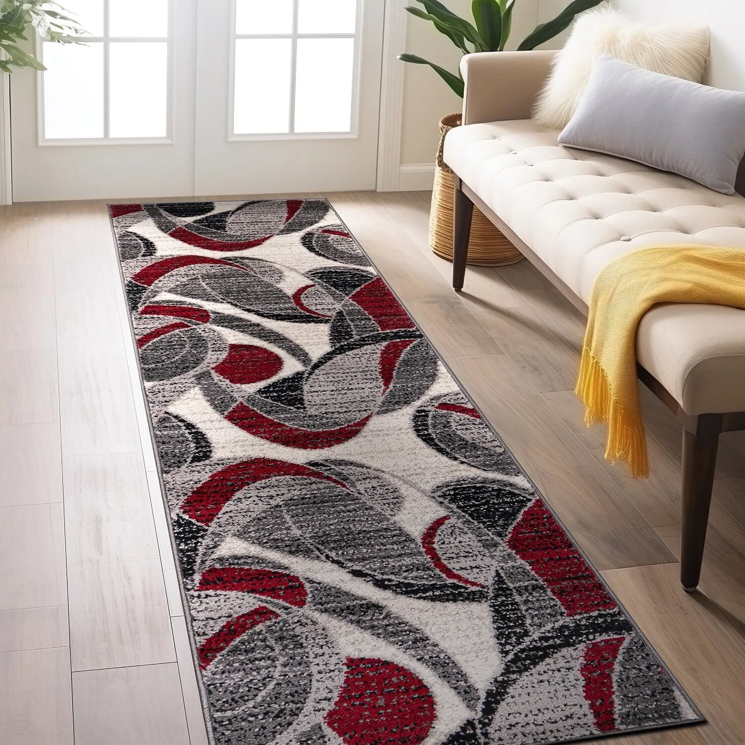 World Rug Gallery Modern Geometric Circular Harmony Blue Area Rug